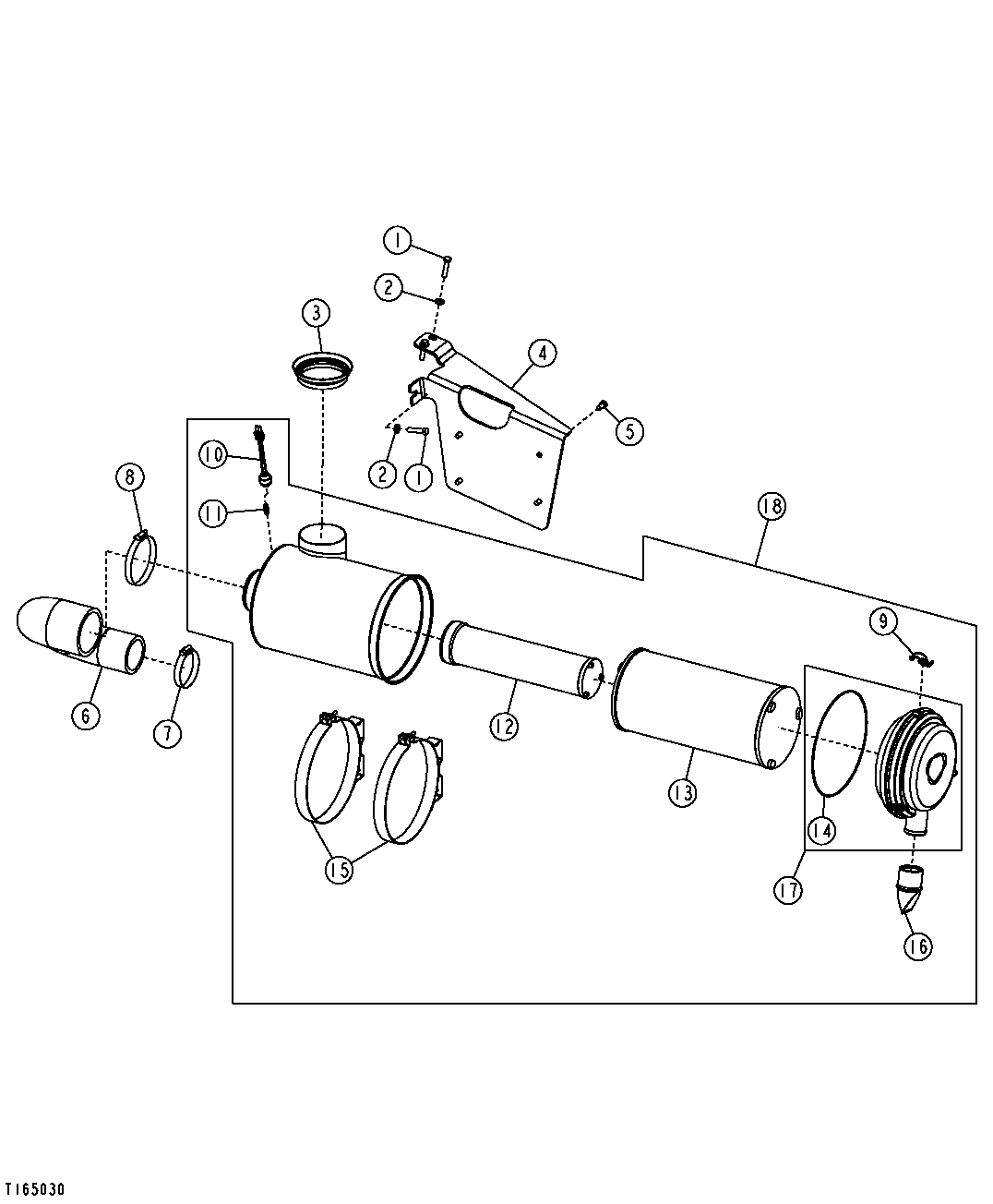 Air Cleaner, Mounting Brackets and Elements (Engine 6068TT061)