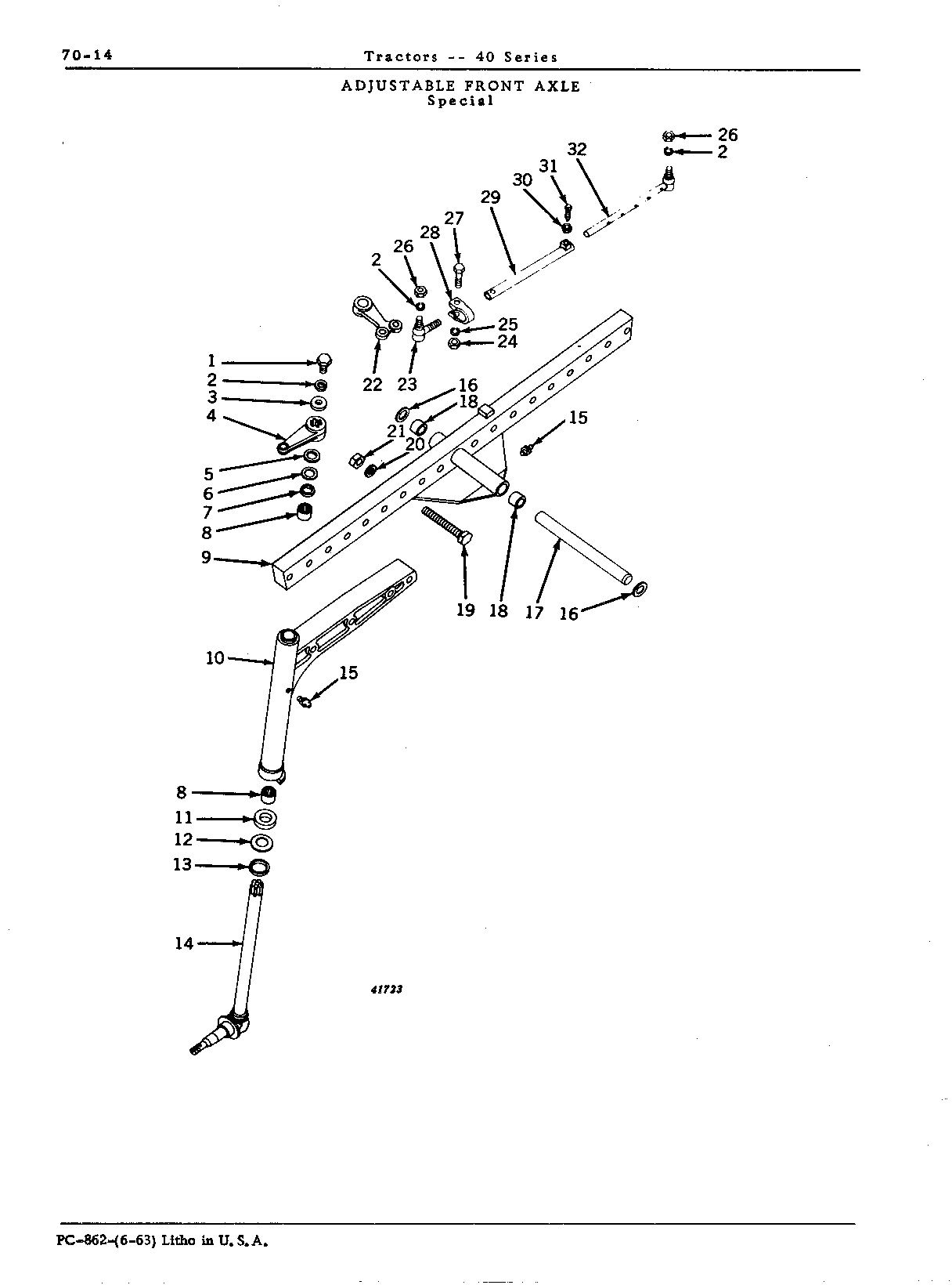 Adjustable front axle (V)