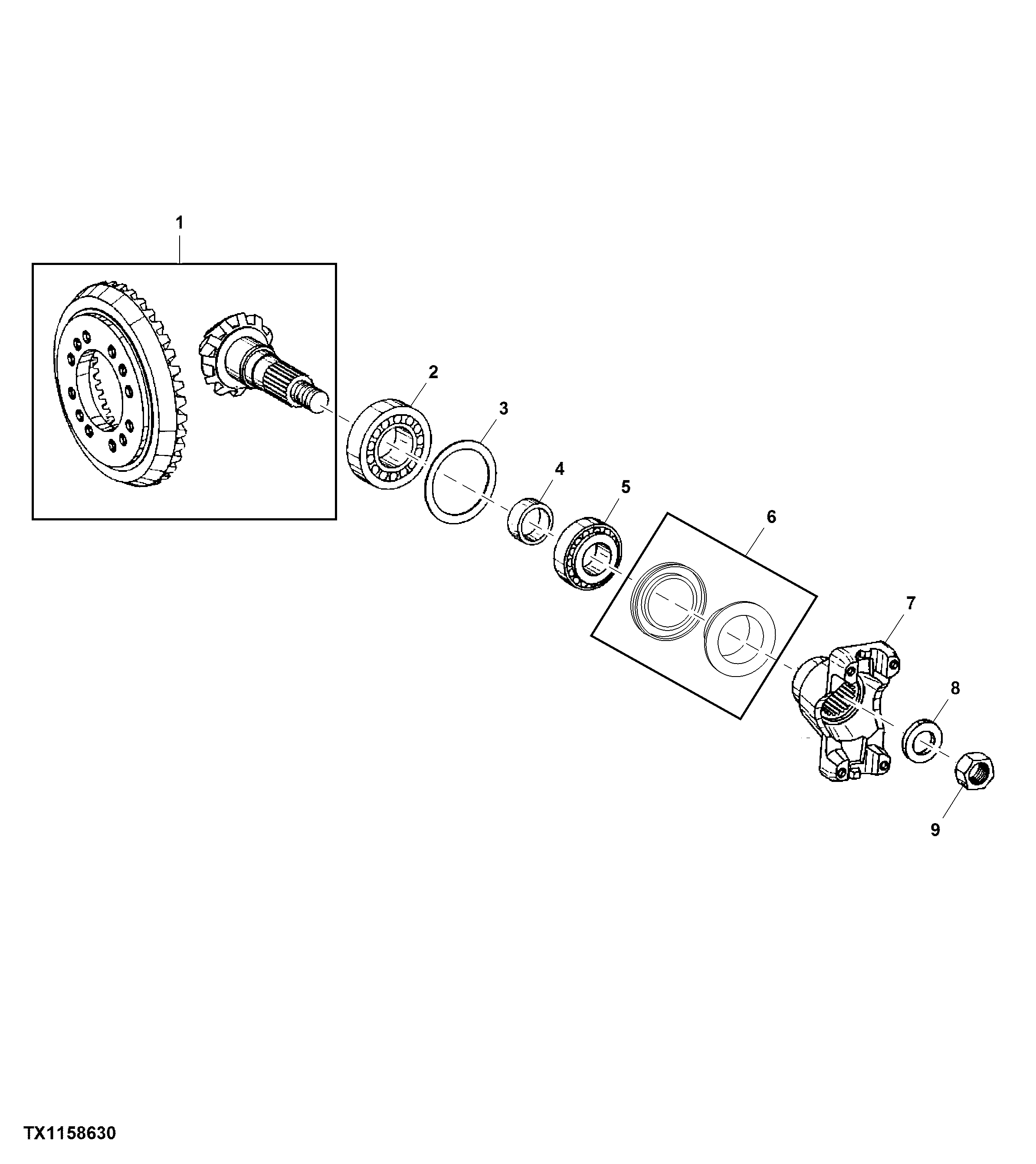 Spiral Bevel Input Pinion and Ring Gear, Front Differential