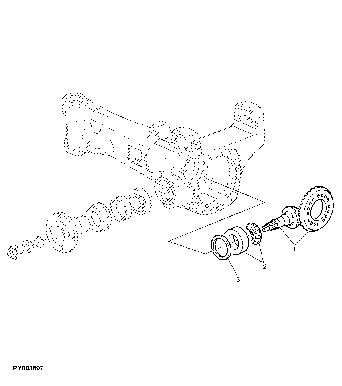 BEVEL GEAR SET, MFWD-AXLE (745)
