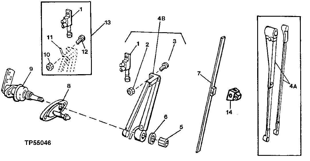 Front Window Wiper Arm And Blade (Full Height Cab)