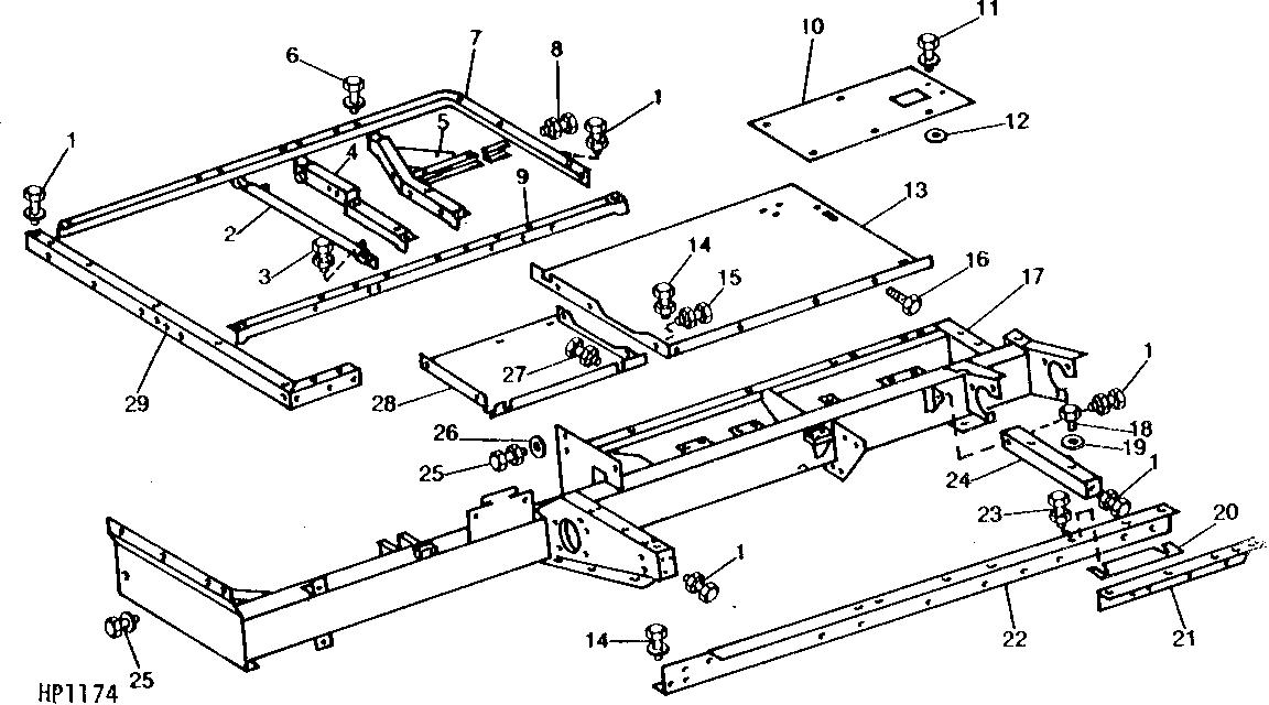 ENGINE AND OPERATOR'S PLATFORM ANGLES AND SUPPORTS