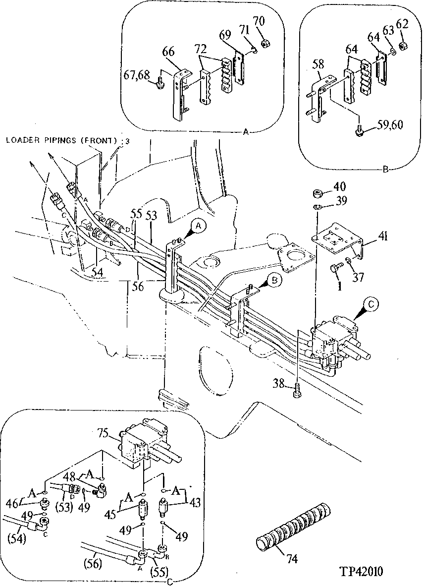LOADER VALVE TO FRONT FRAME PLUMBING (000235 - )