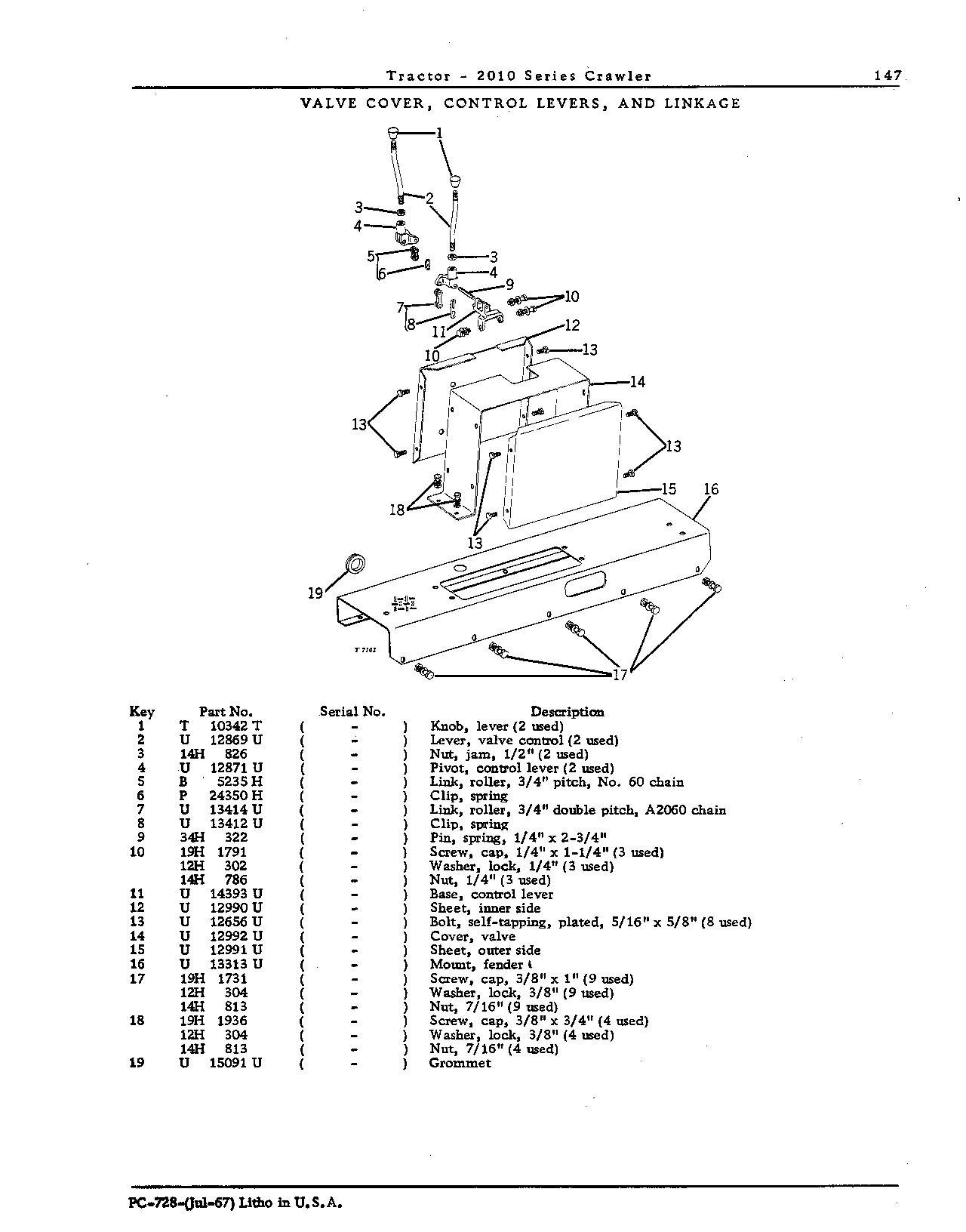 Valve cover, levers and linkage