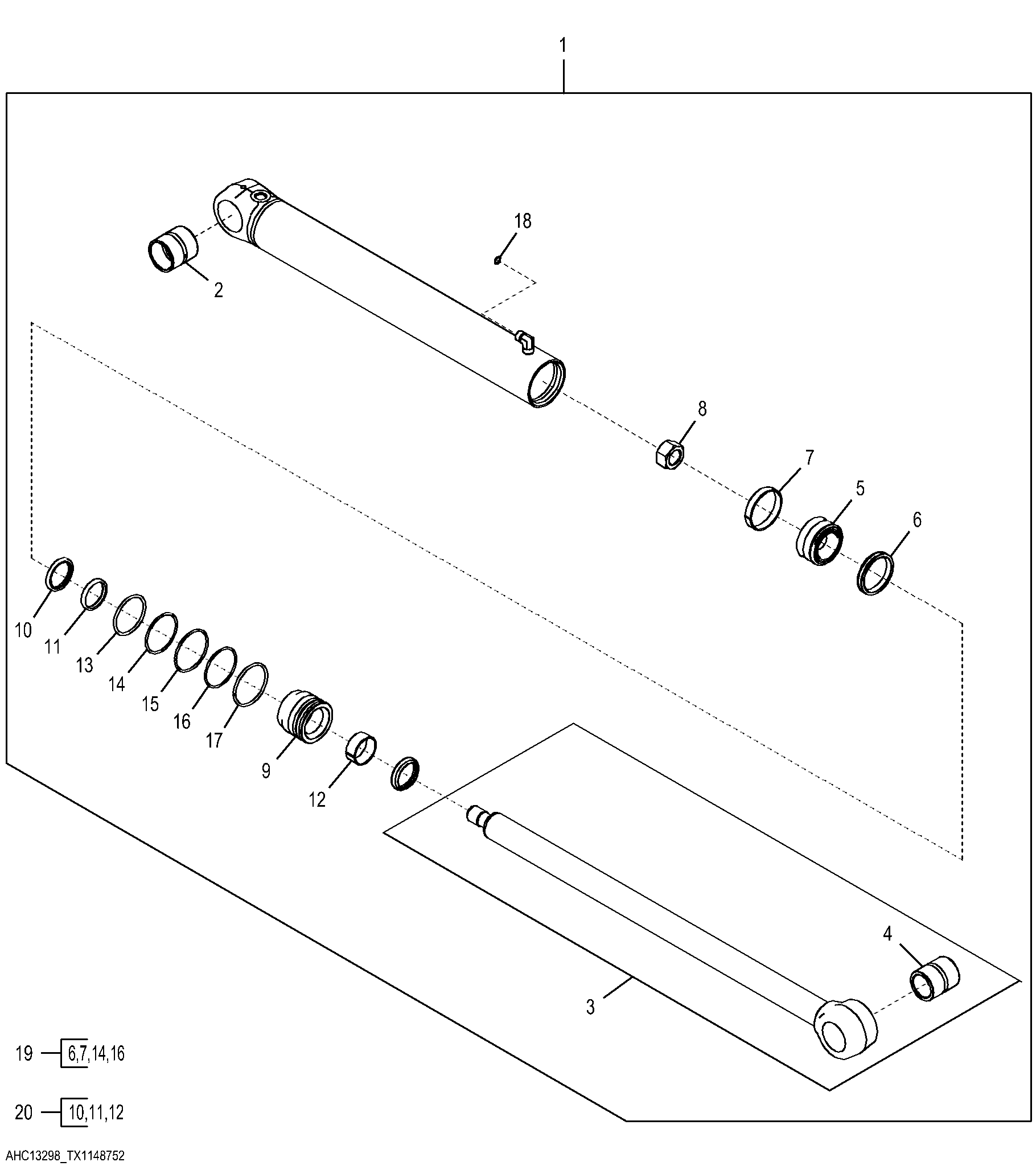 Loader Boom Lift Cylinder, Tool Carrier (244920 - )