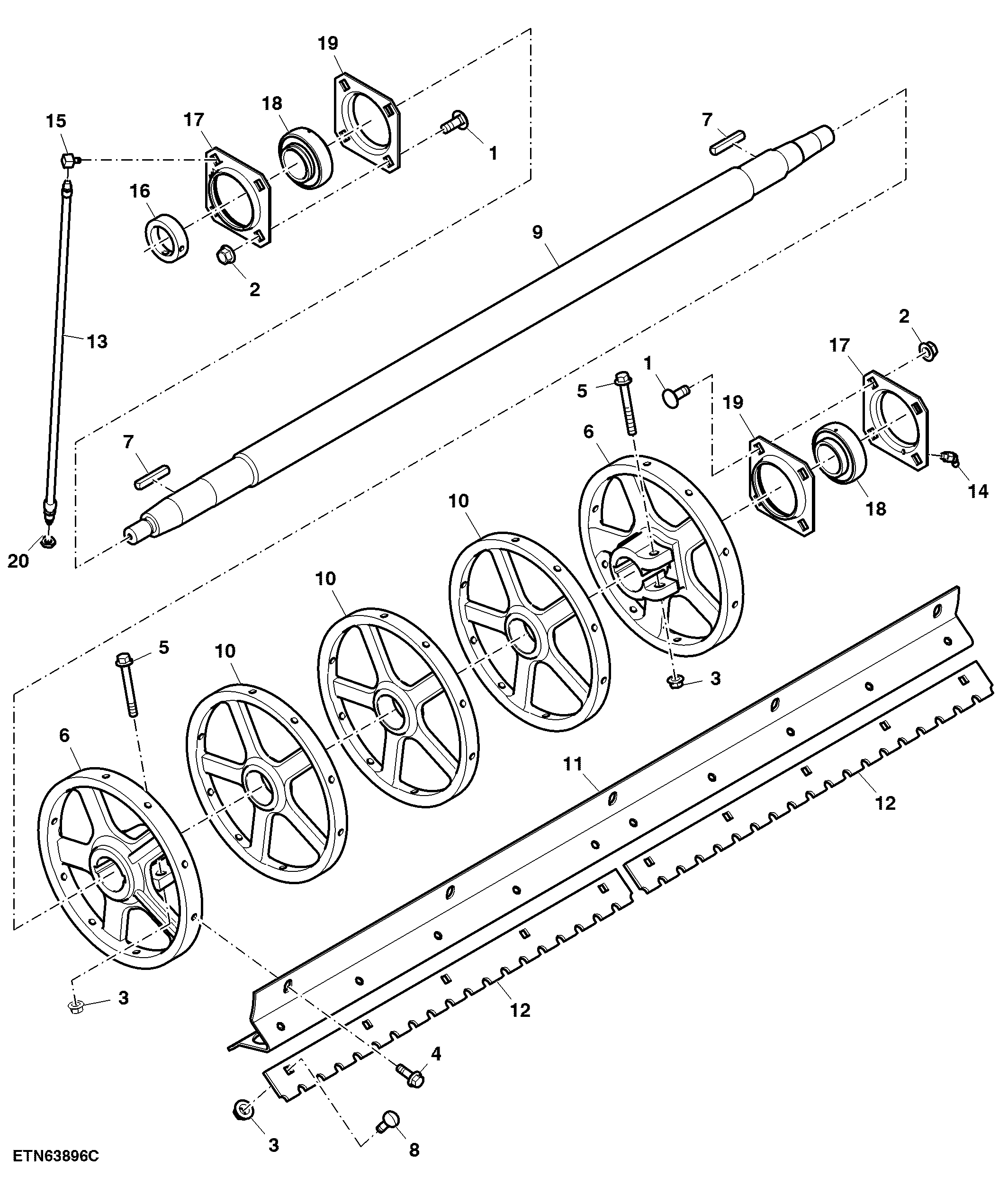 Discharge Beater Assembly - Corn, Premium Residue