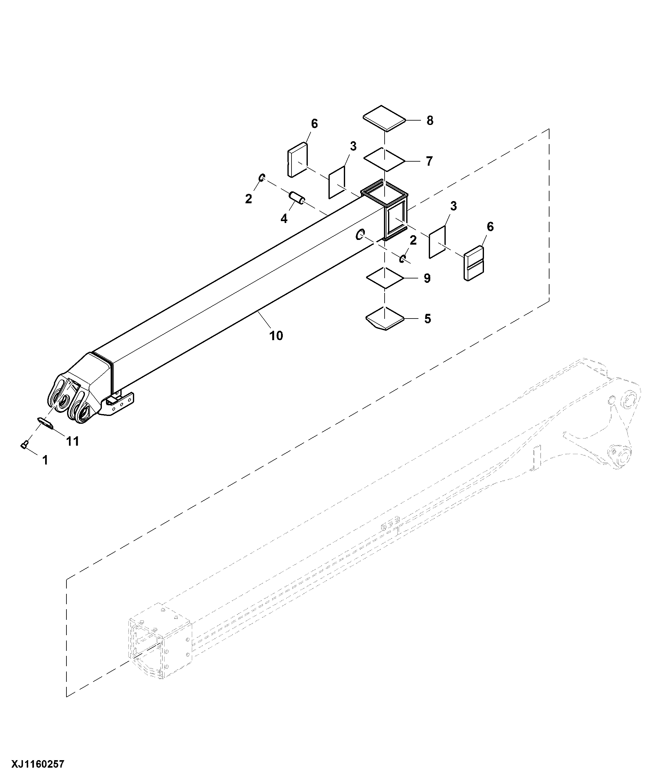 Extension Boom, W/ Double Brake, CH710, CH786