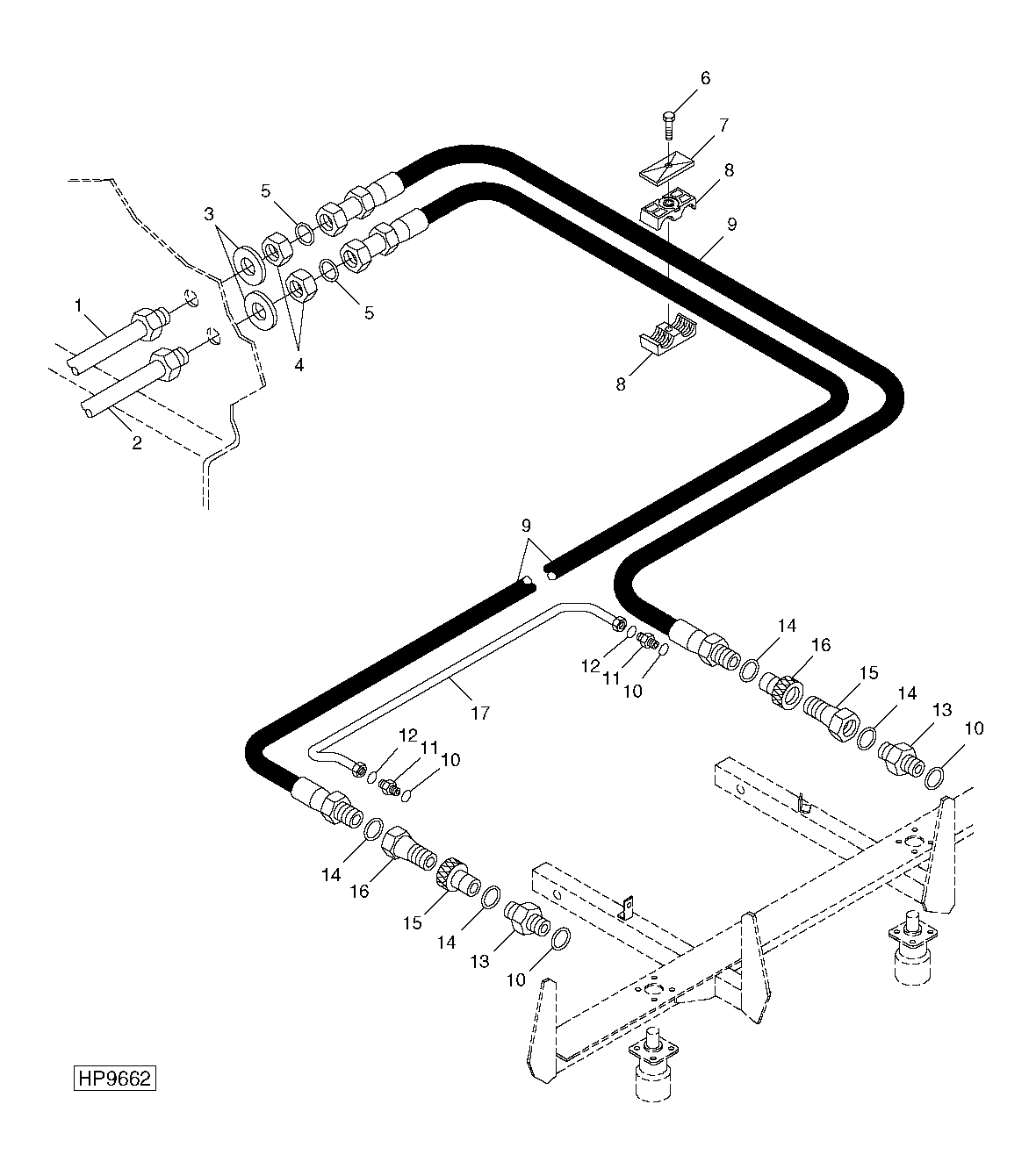Chaff Spreader Hoses And Lines (Dual Motor) ( - 695300)