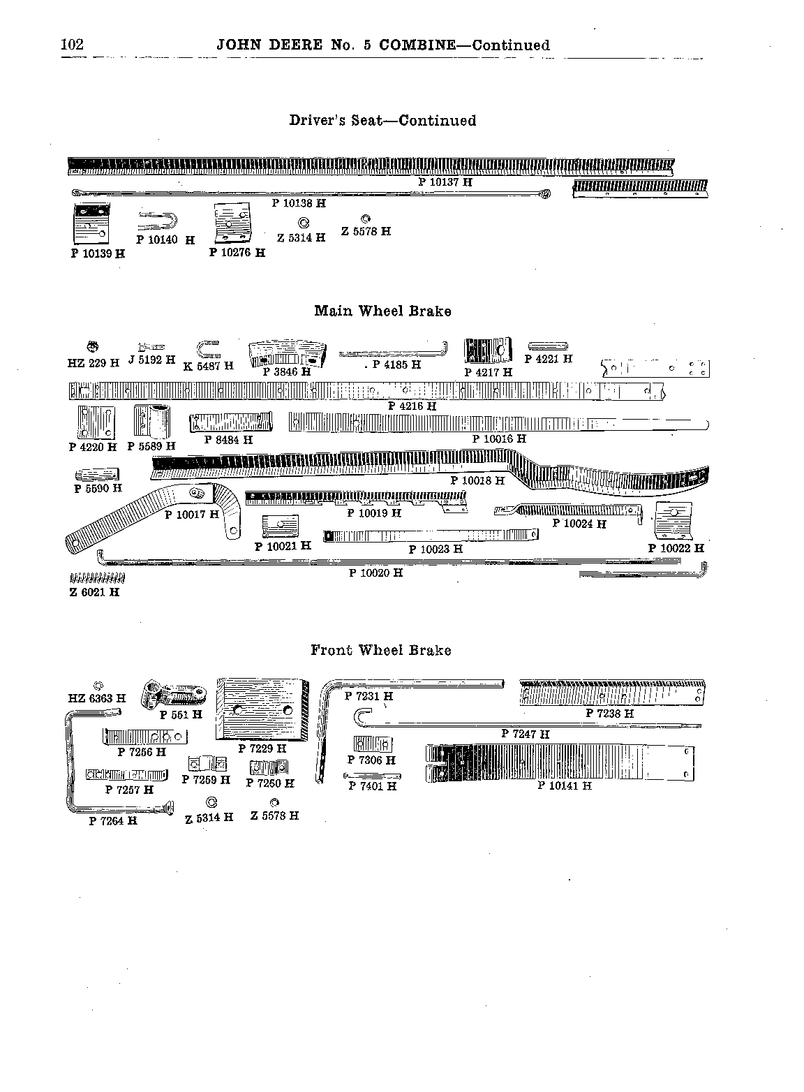 Brake, Front Wheel (Continued)