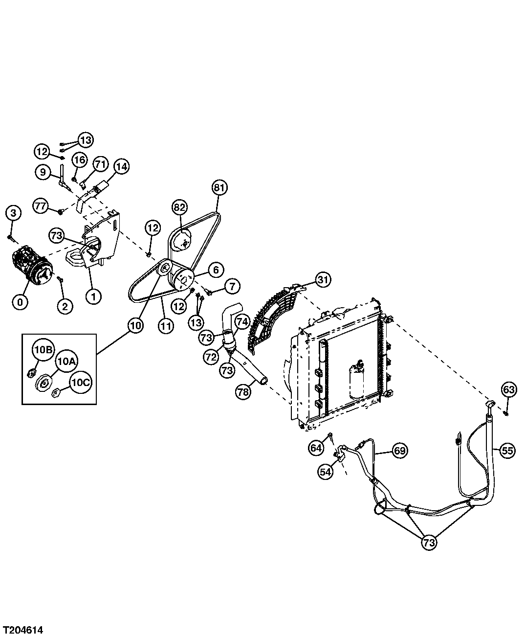 AIR CONDITIONER COMPRESSOR AND ENGINE PARTS