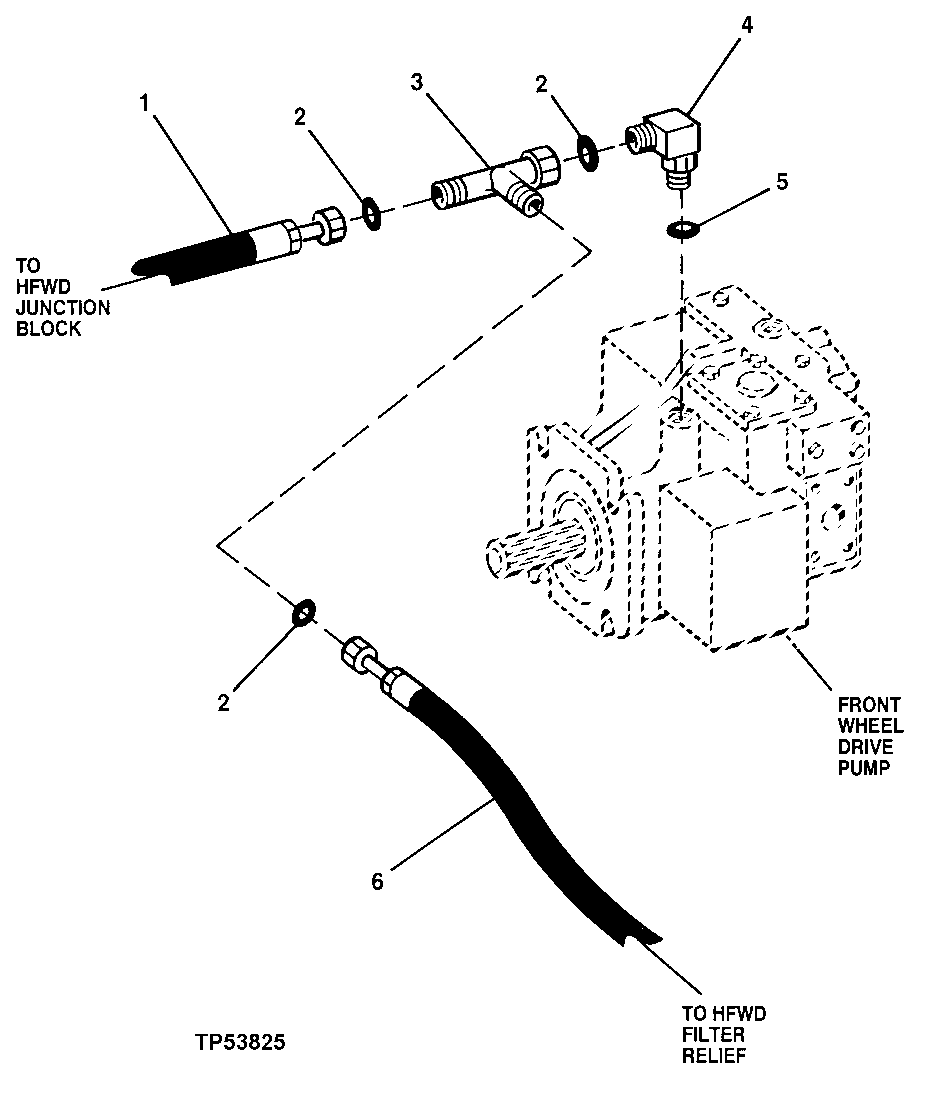 FRONT WHEEL DRIVE PUMP UPPER CASE DRAIN HYDRAULICS
