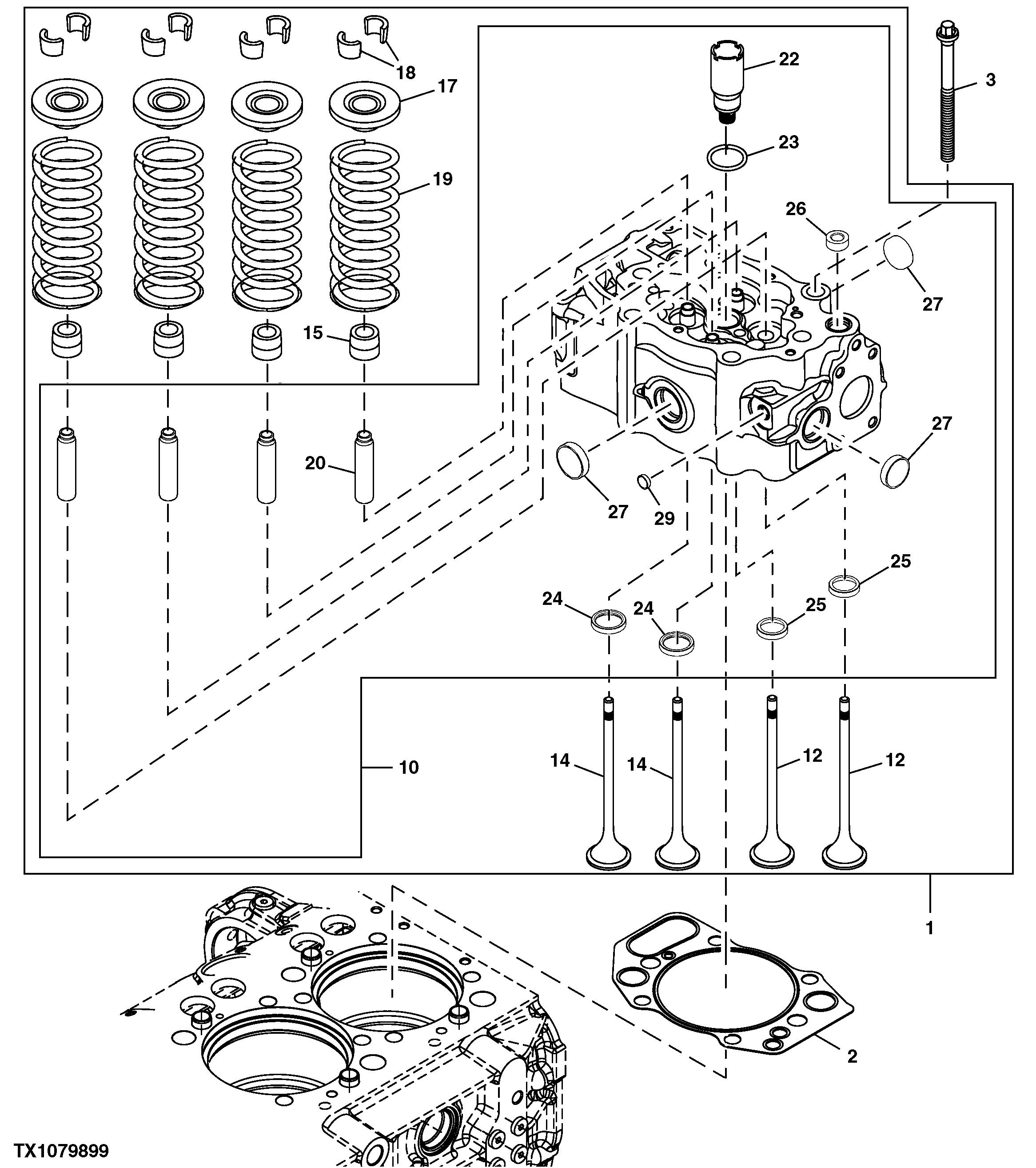 Engine Cylinder Head, Head Gasket, Valve Springs and Valves