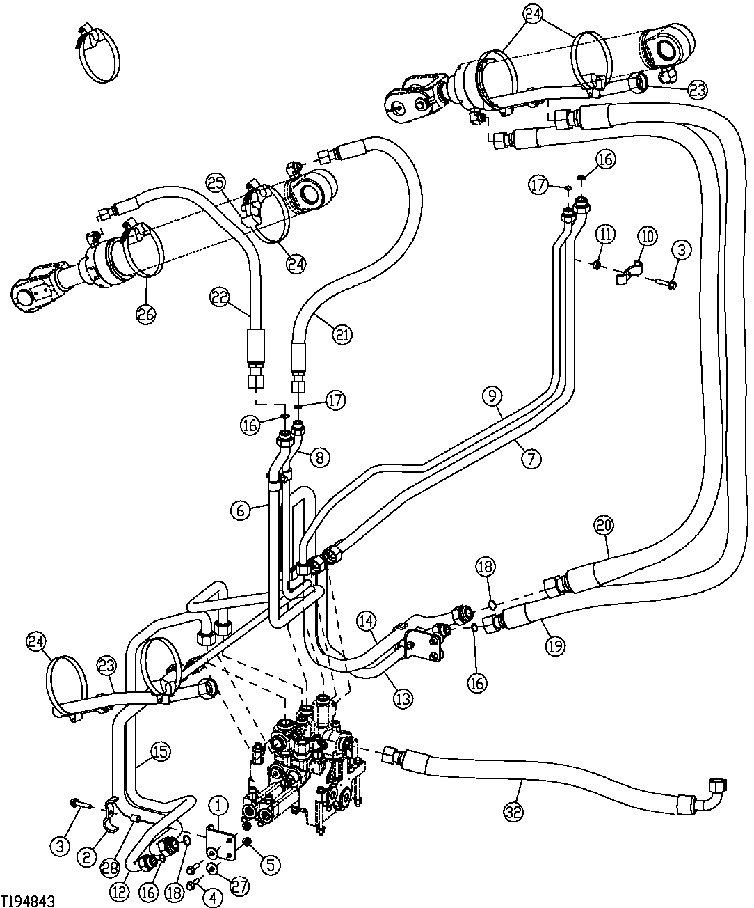 Boom and Bucket Cylinder Hydraulics (Tool Carrier)