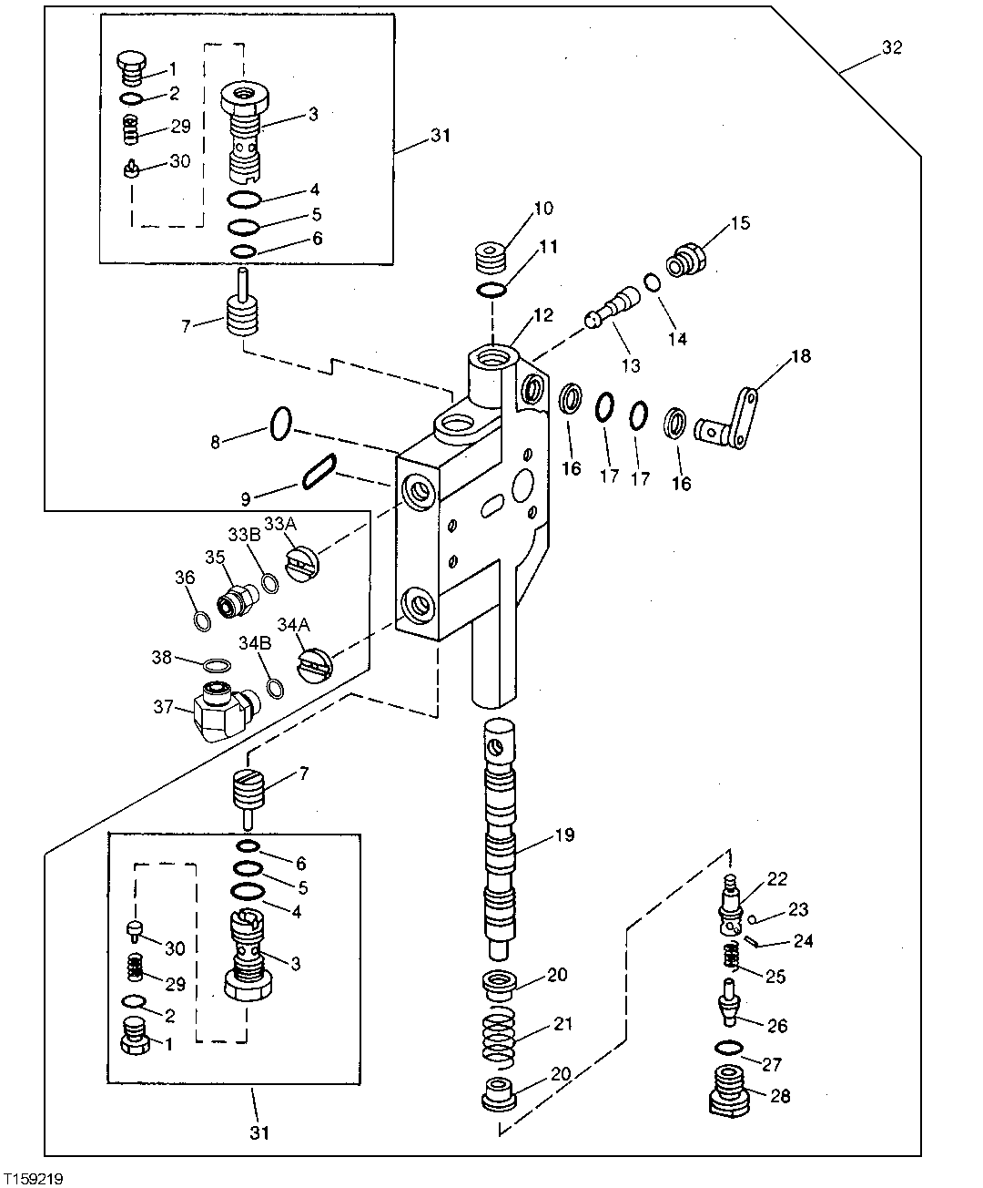 Replacement Hydraulic Control Valve Section (Left Blade Lift, Right Blade Lift, Scarifier)