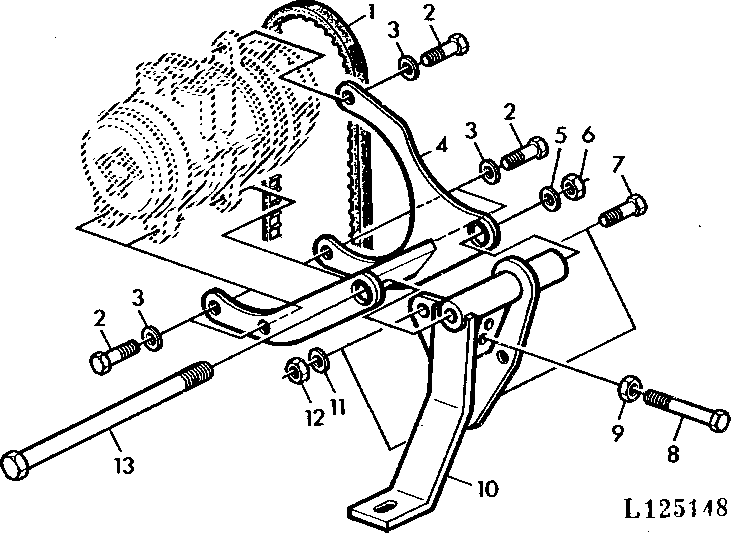 COMPRESSOR MOUNTING PARTS (WITH AIR CONDITIONING) - (WITH SGB)