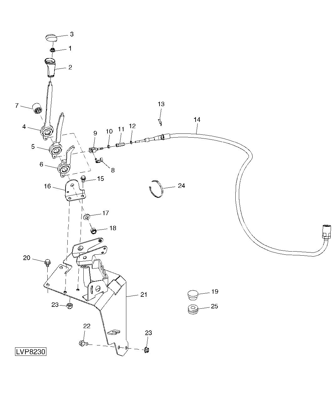 REAR SCV LEVERS AND BRACKET (ISOLATED OPEN OPERATOR STATION / CAB)