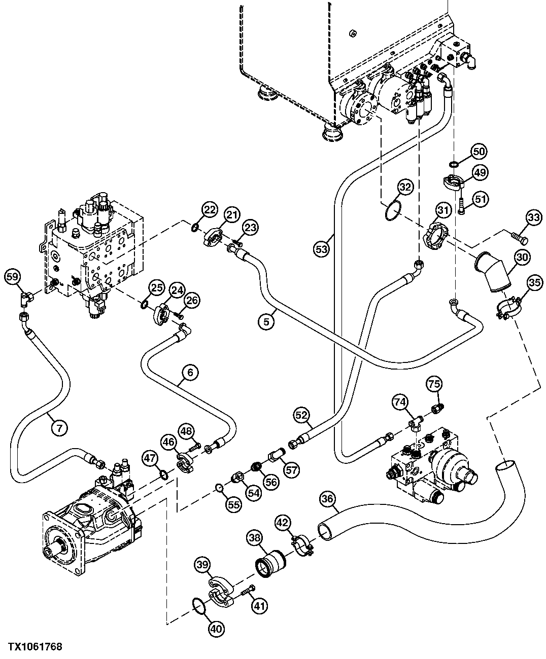 Hydraulic Suction, Pressure, and Return Hoses