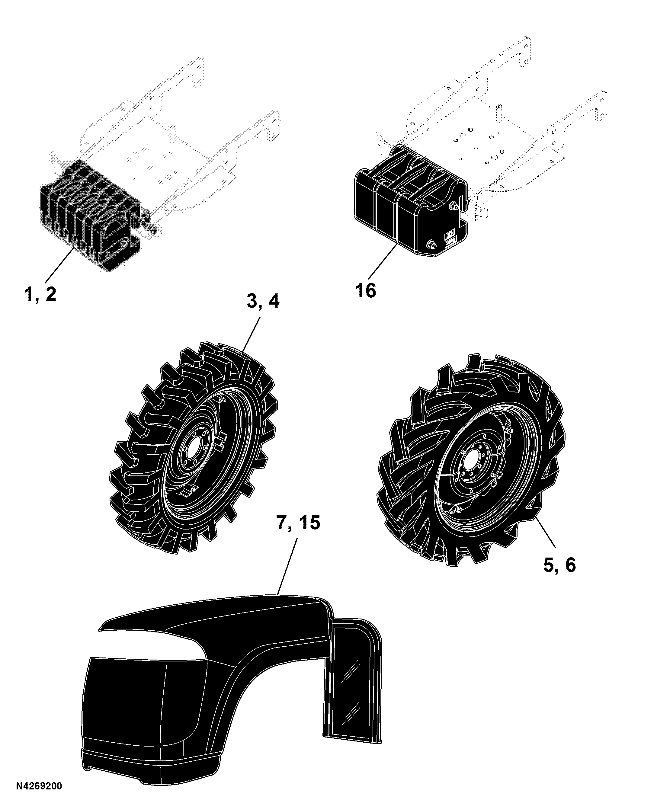 80 Wheels, Non-Powered Axles, Sheet metal JD404