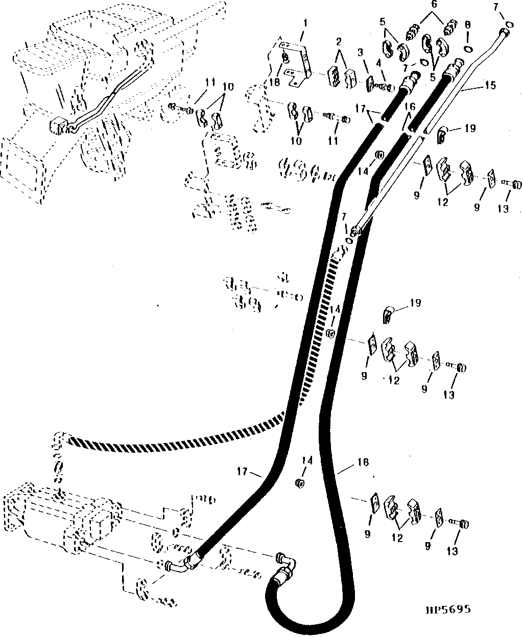 Hydrostatic Drive Oil Lines And Hoses, Lower, 4WD