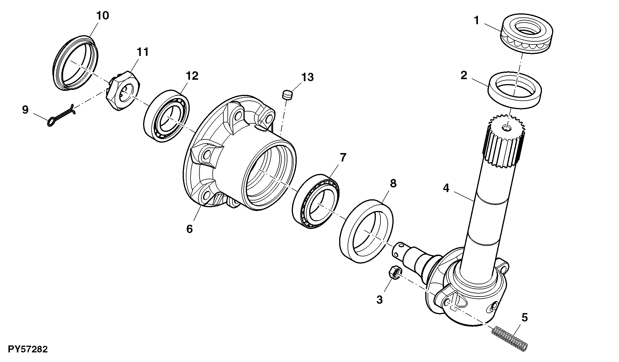 Hub Carrier and Knuckle Assy, Adjustable Front Axle