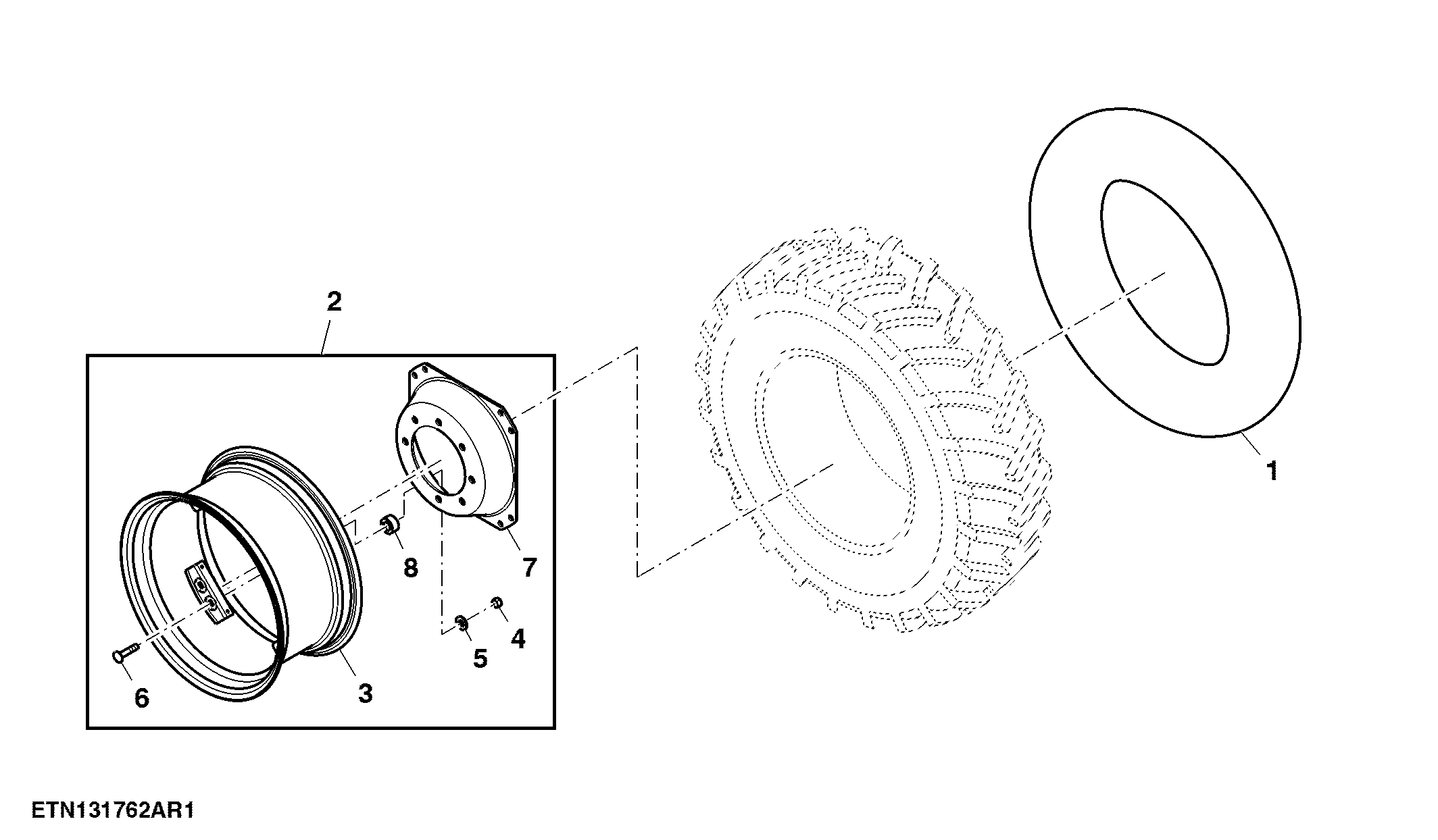 Front Wheels, Rim W10 X 24, Tire 12.4-24, Nylon
