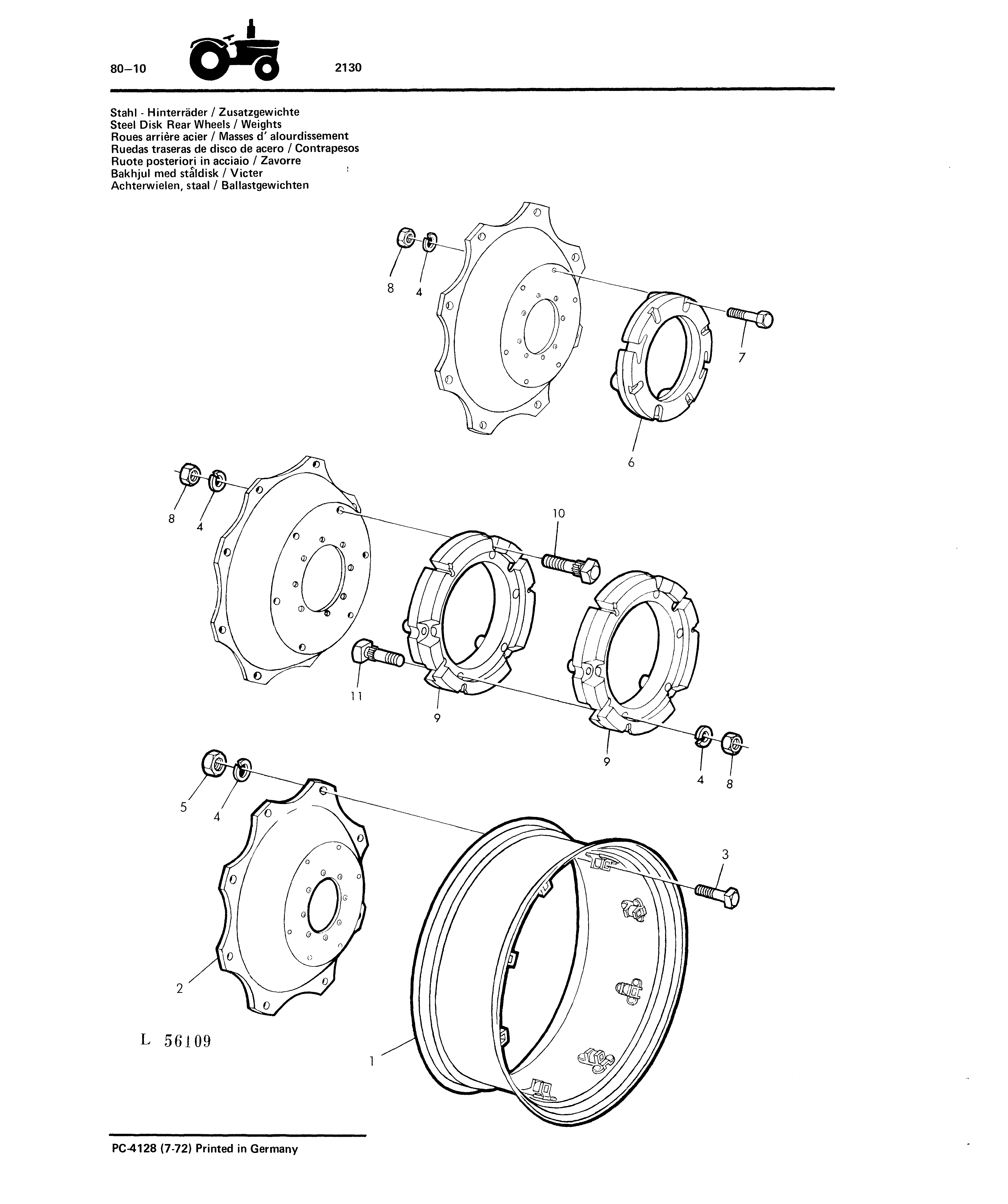 Steel Disk Rear Wheels / Weights