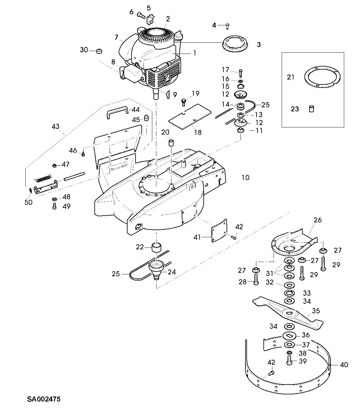 Housing, Engine, Mower Deck, Discharge, Drive