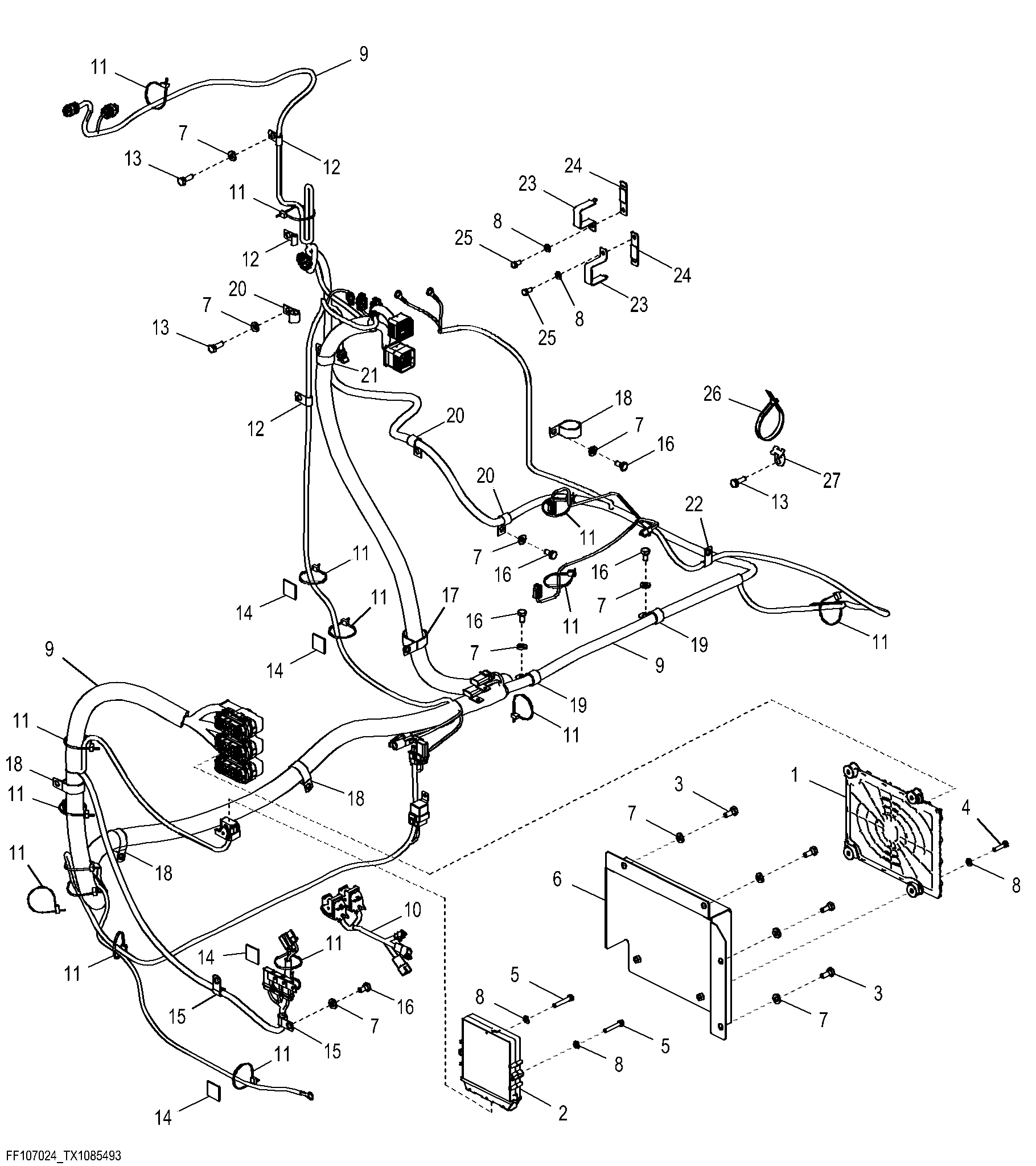Engine Control Unit (ECU) and Engine Interface Wiring Harness