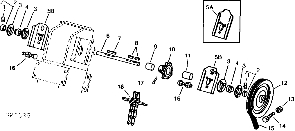 CLEAN GRAIN ELEVATOR CONVEYOR CHAIN, SHAFT, SHEAVE, AND SPROCKET