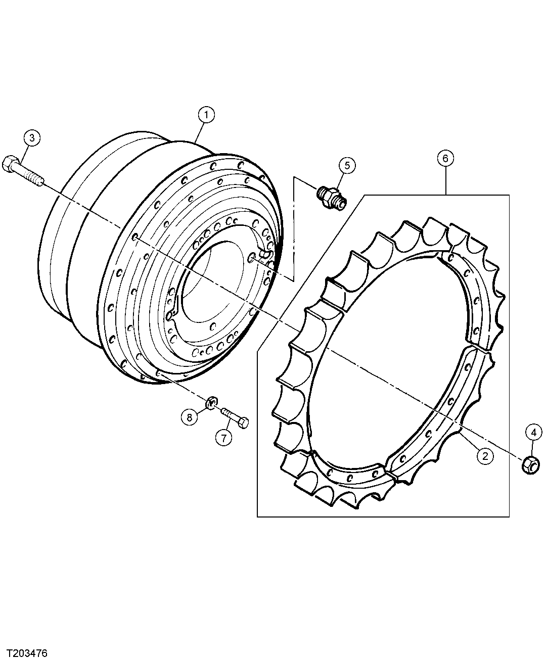 TRACK CHAIN SPROCKET AND COMPLETE FINAL DRIVE ASSEMBLY