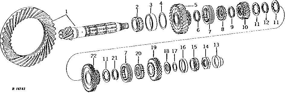 REAR DIFFERENTIAL DRIVE AND BEVEL PINION ASSEMBLY