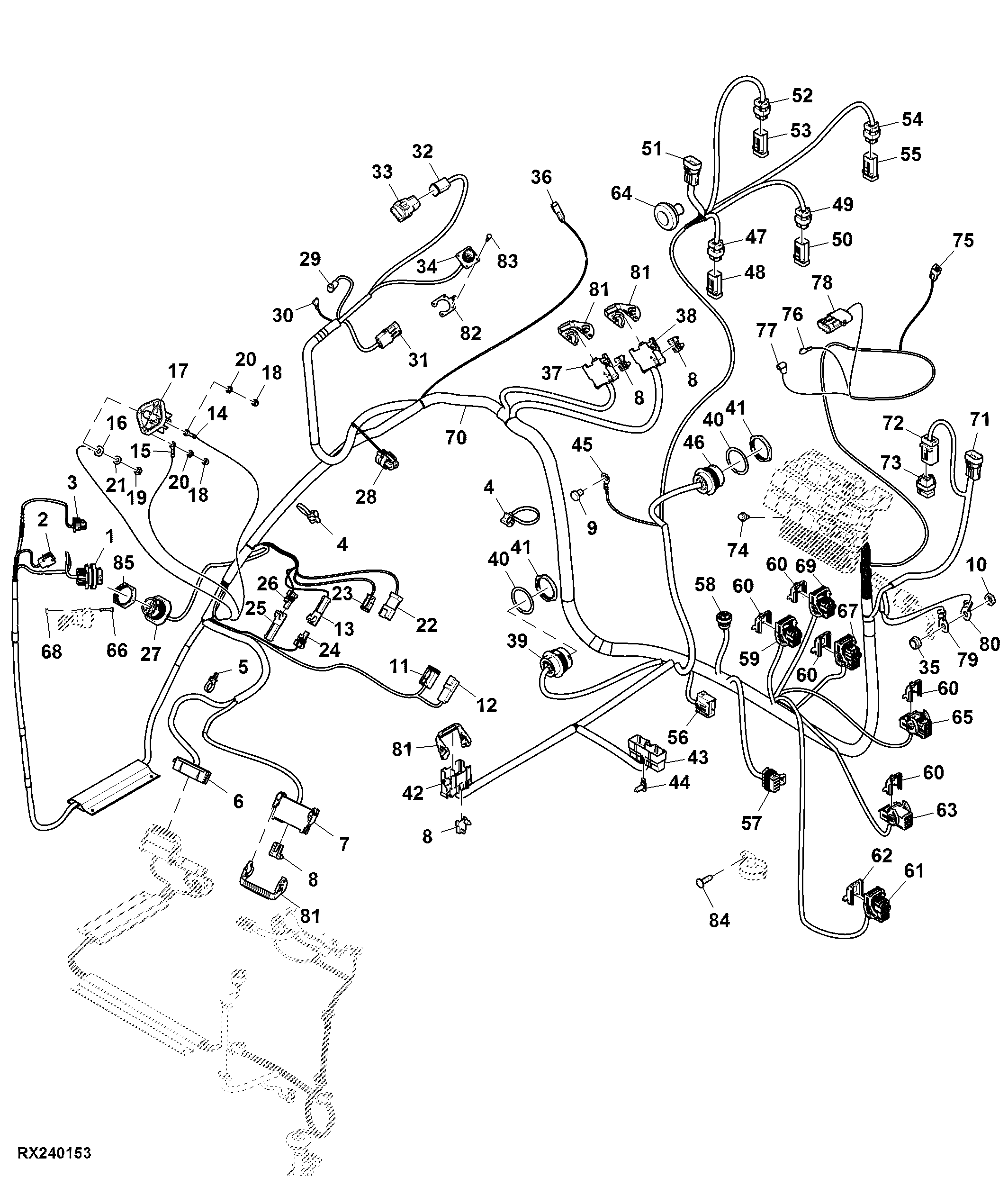 Cab Wiring Harness , PST, For North America