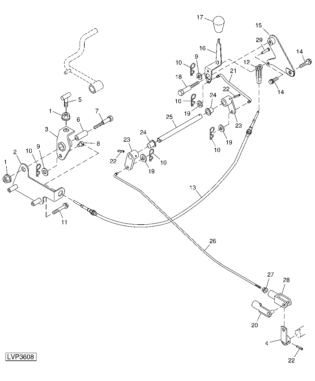 SHIFTABLE E-PTO LEVER AND LINKAGE (WITHOUT CAB)