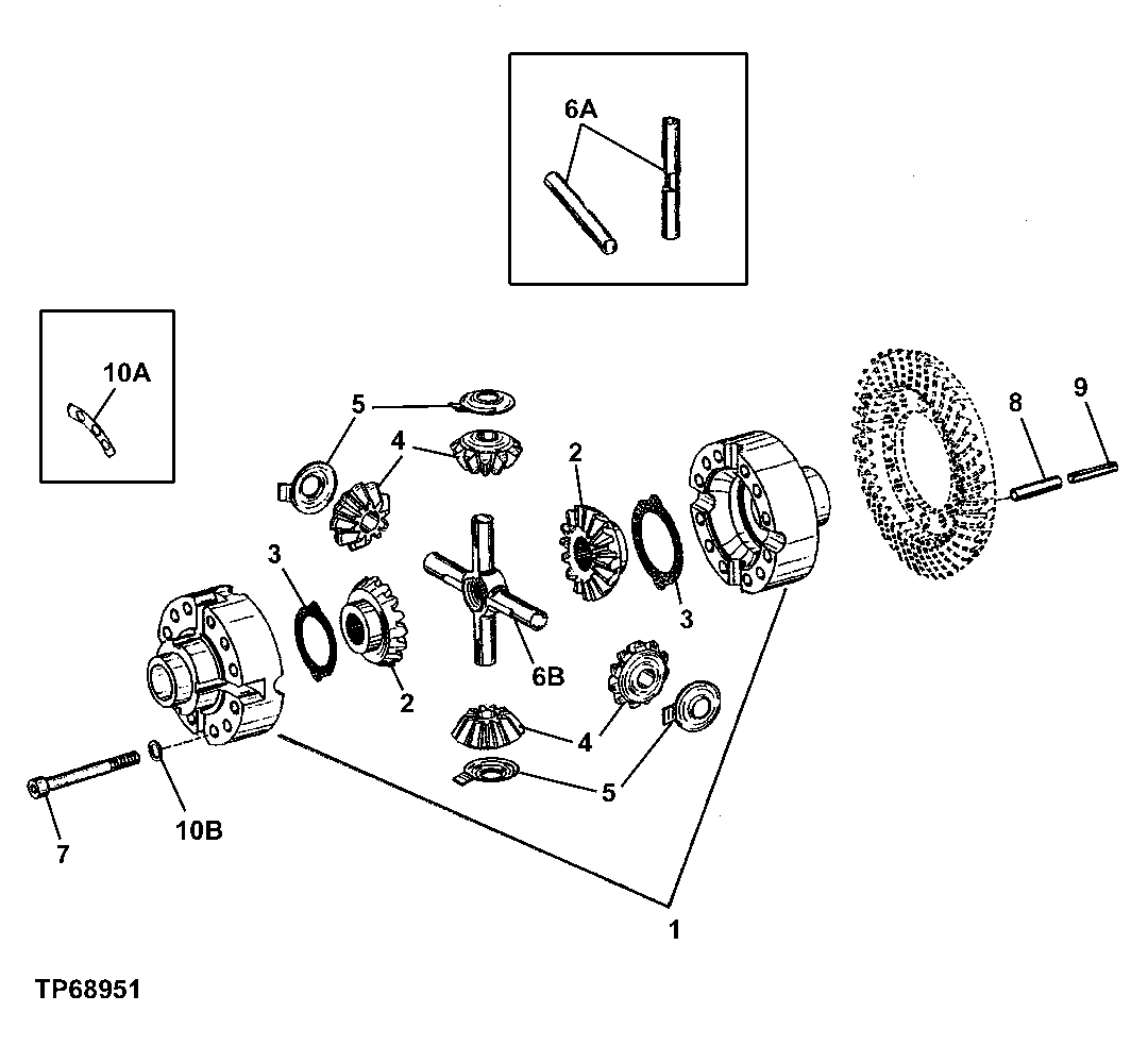 REAR AXLE HOUSING, BEVEL GEARS AND THRUST WASHERS