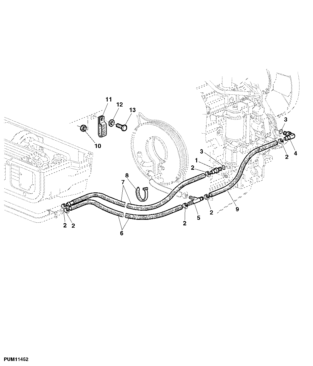 HEATING - HOSE CONNECTIONS AT ENGINE (POWRQUAD)
