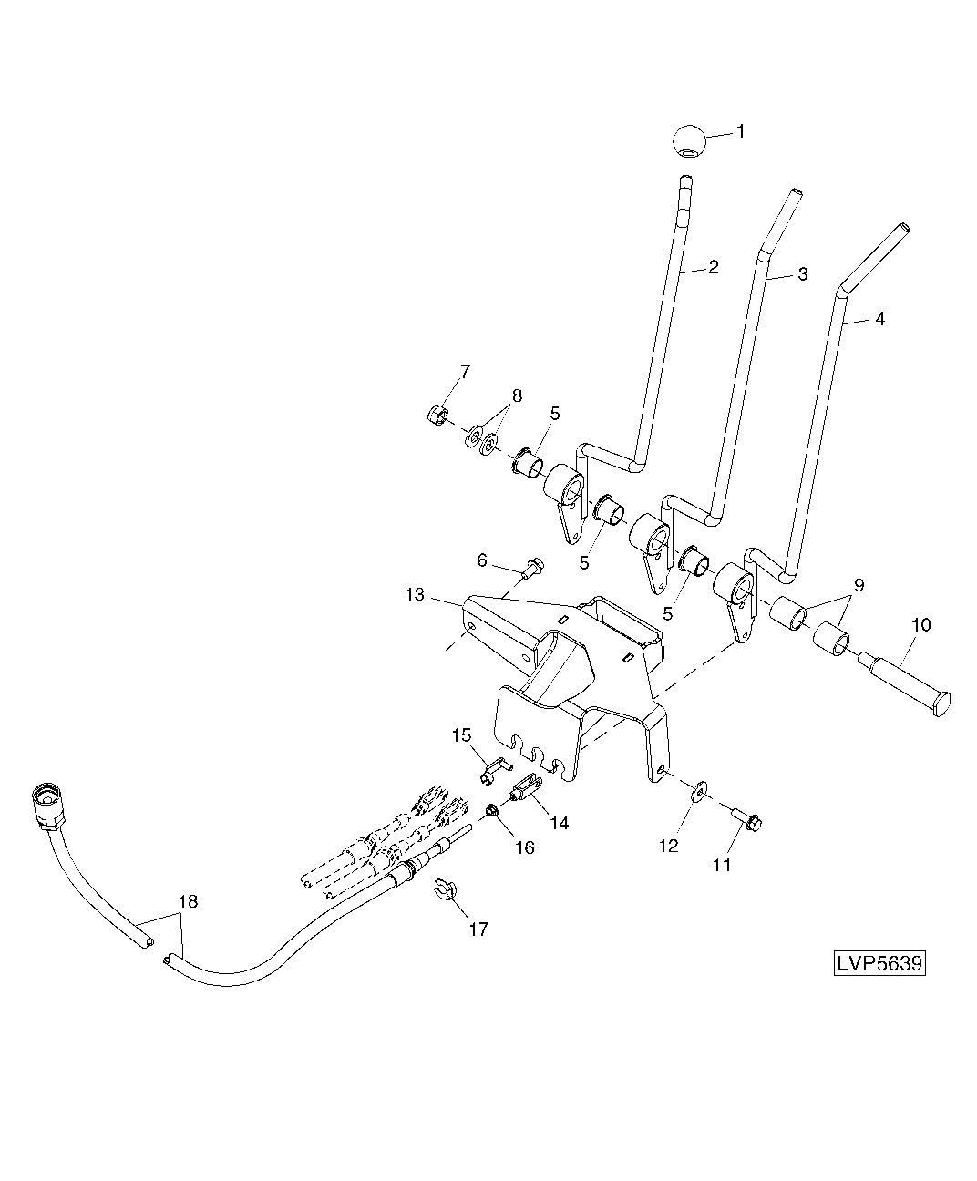 REAR SCV LEVERS AND BRACKET (STRADDLE MOUNT)