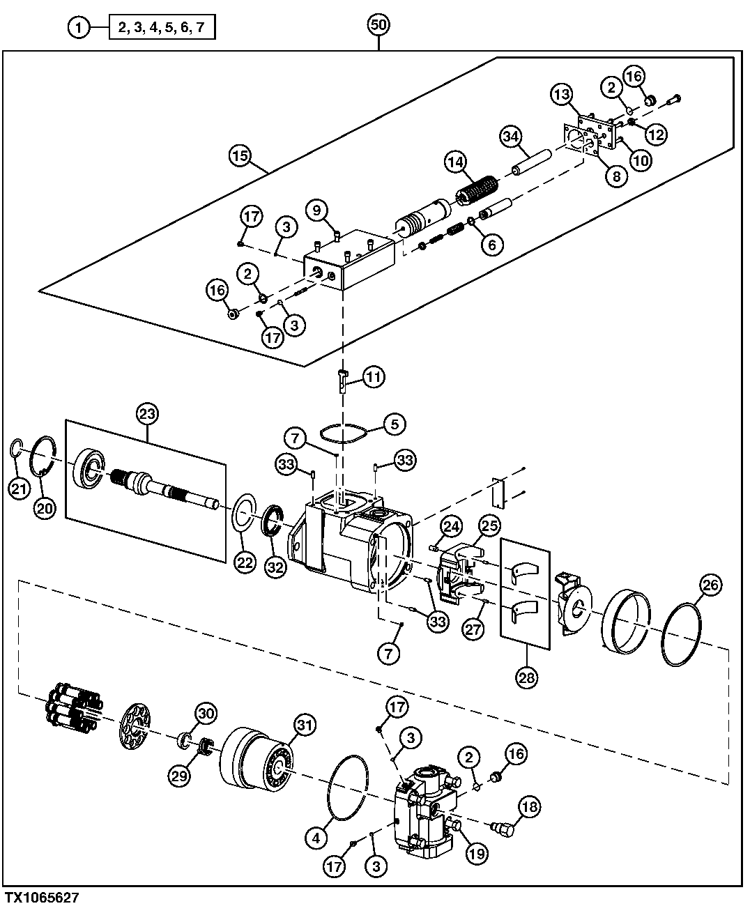 Main Hydraulic Pump Components, Cable Skidders- 27GPM