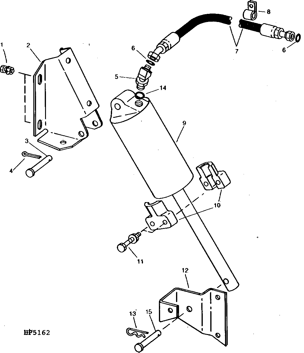 GRAIN TANK UNLOADING DRIVE CYLINDER WITH MOUNTING AND HOSE