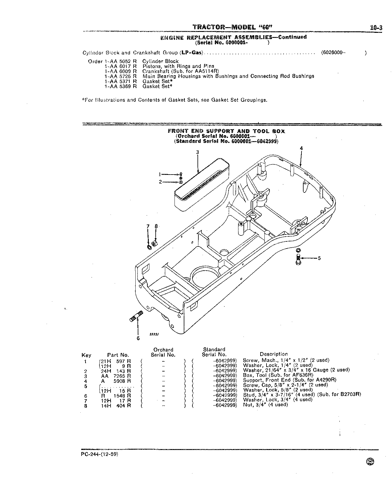 Section 10-Front End Support and Engine and Transmission Case (Continued)