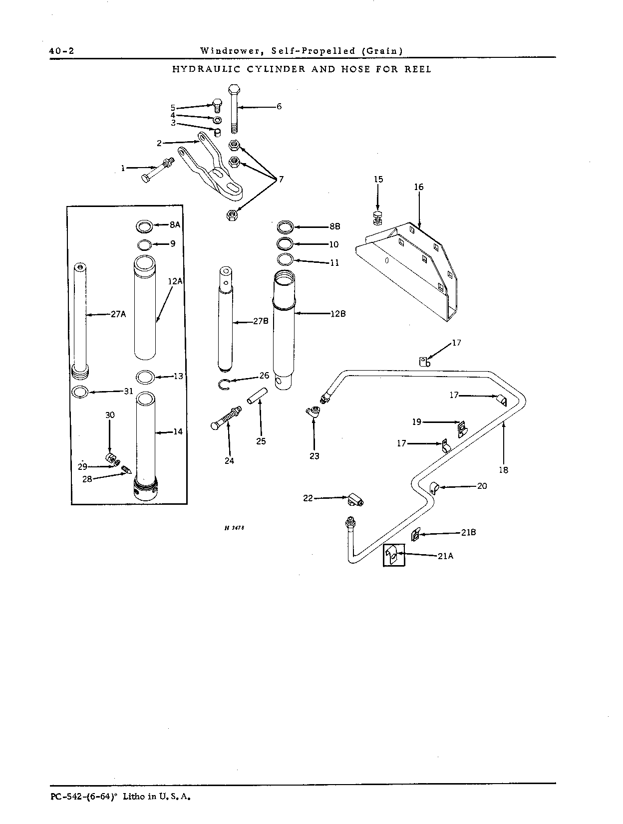 Hydraulic Cylinders: Reel, R.H.