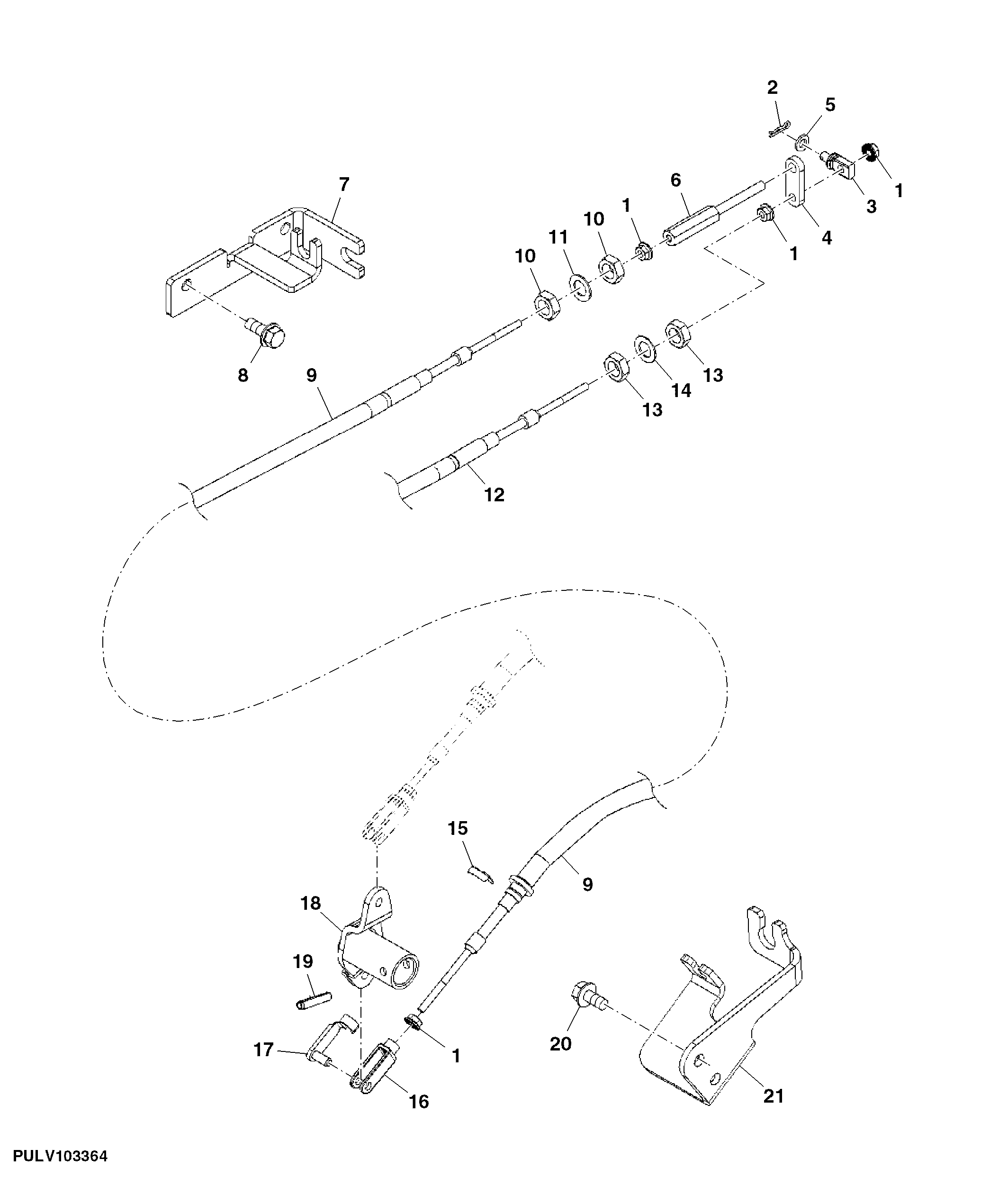 Accelerator Control Linkage (With E-PTO) (Isolated Open Operator Station/Cab)