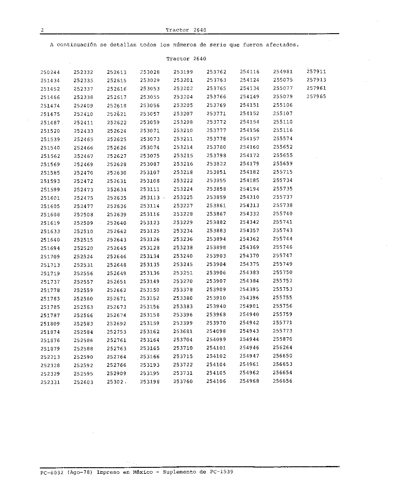 Numeros De Serie Afetados