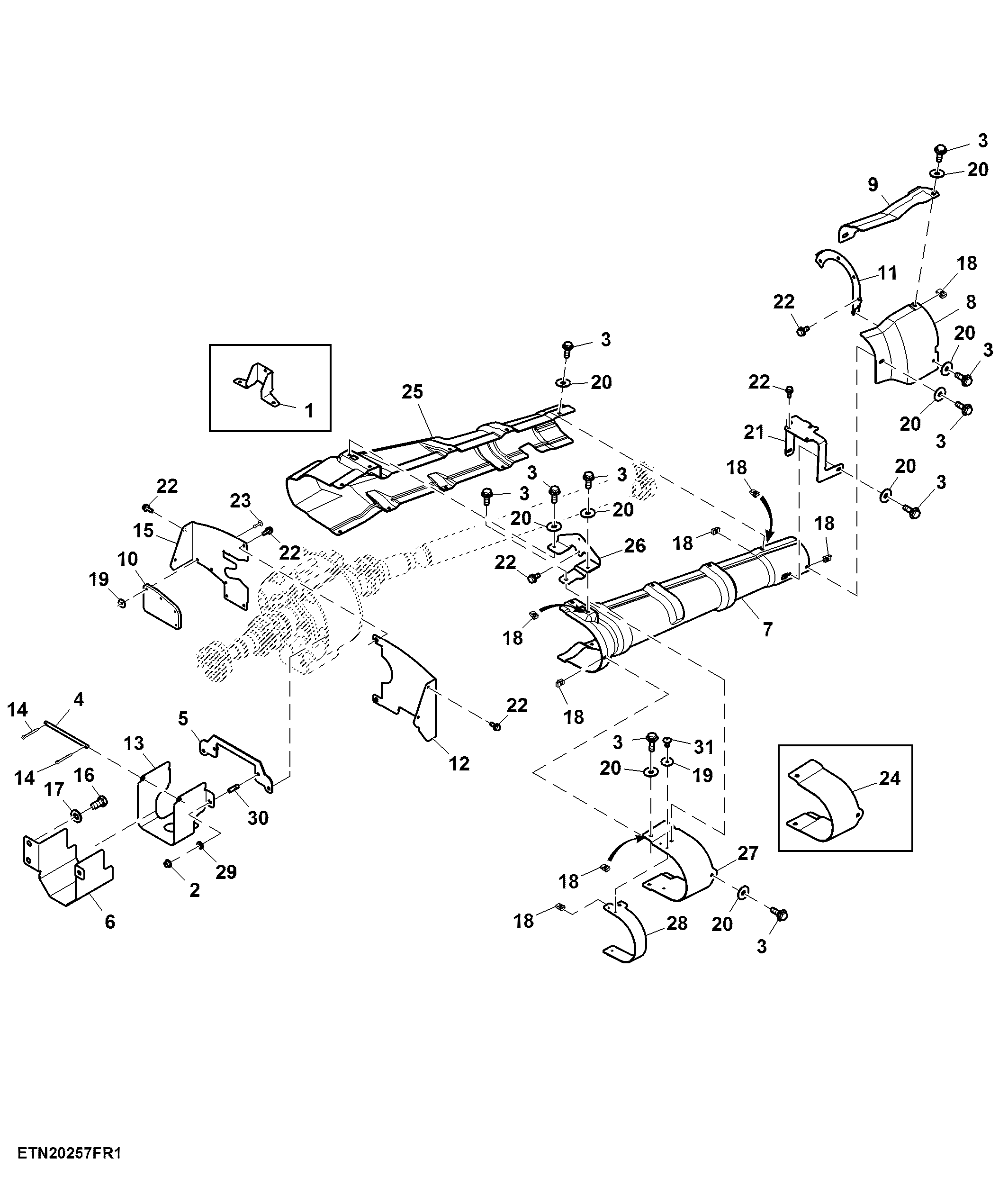 PTO Shield, Single Reduction, Heavy Duty Drawbar ( - 016914)
