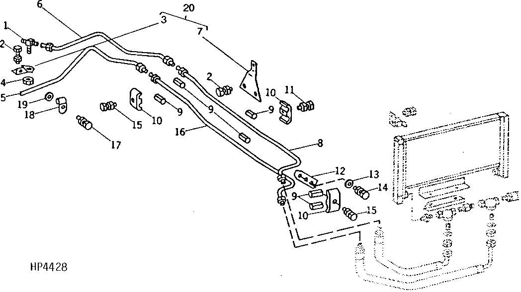Hydrostatic Drive Upper Oil Lines, Sundstrand ( - 556300)