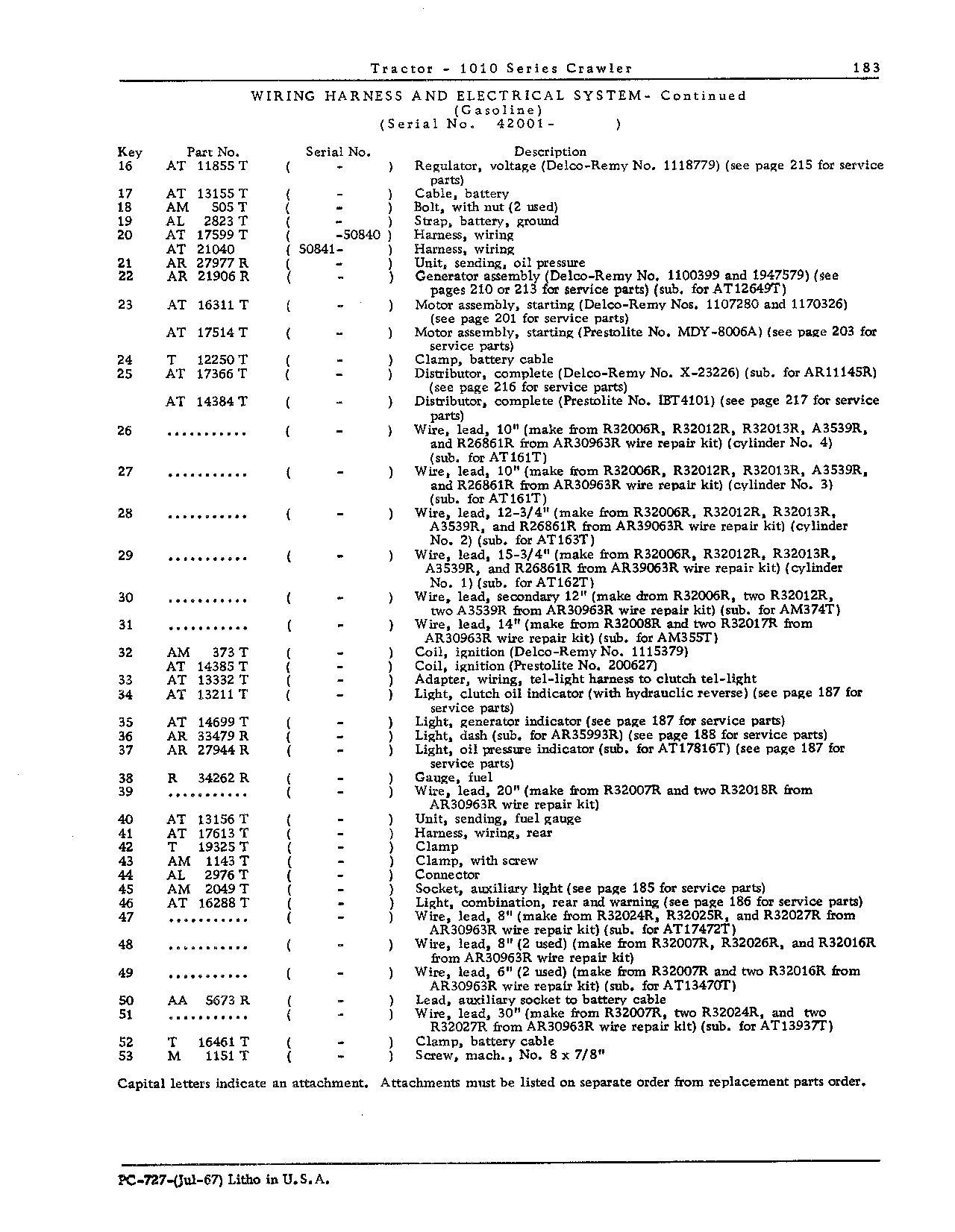 Electrical system - gasoline (Continued)