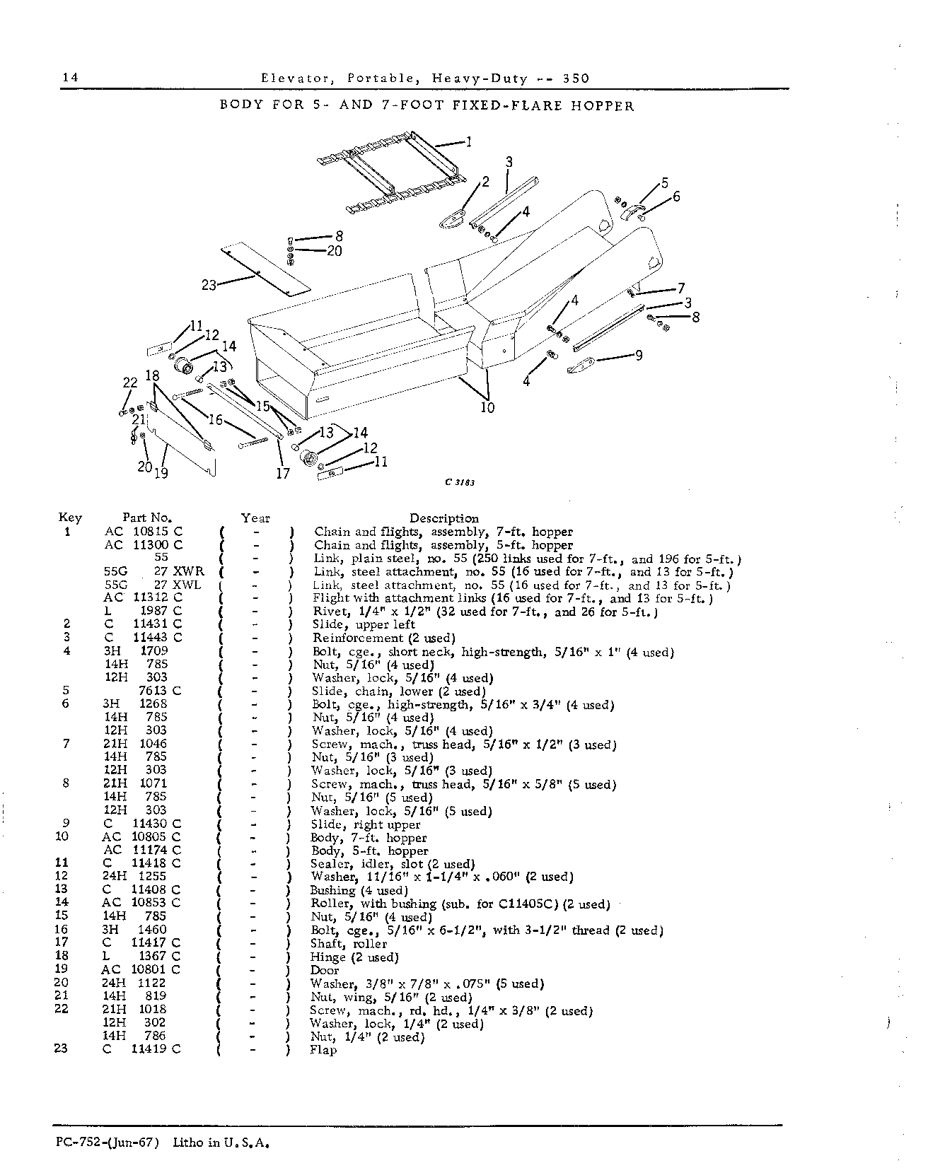 CHAIN AND FLIGHTS: Fixed-Flare Hopper