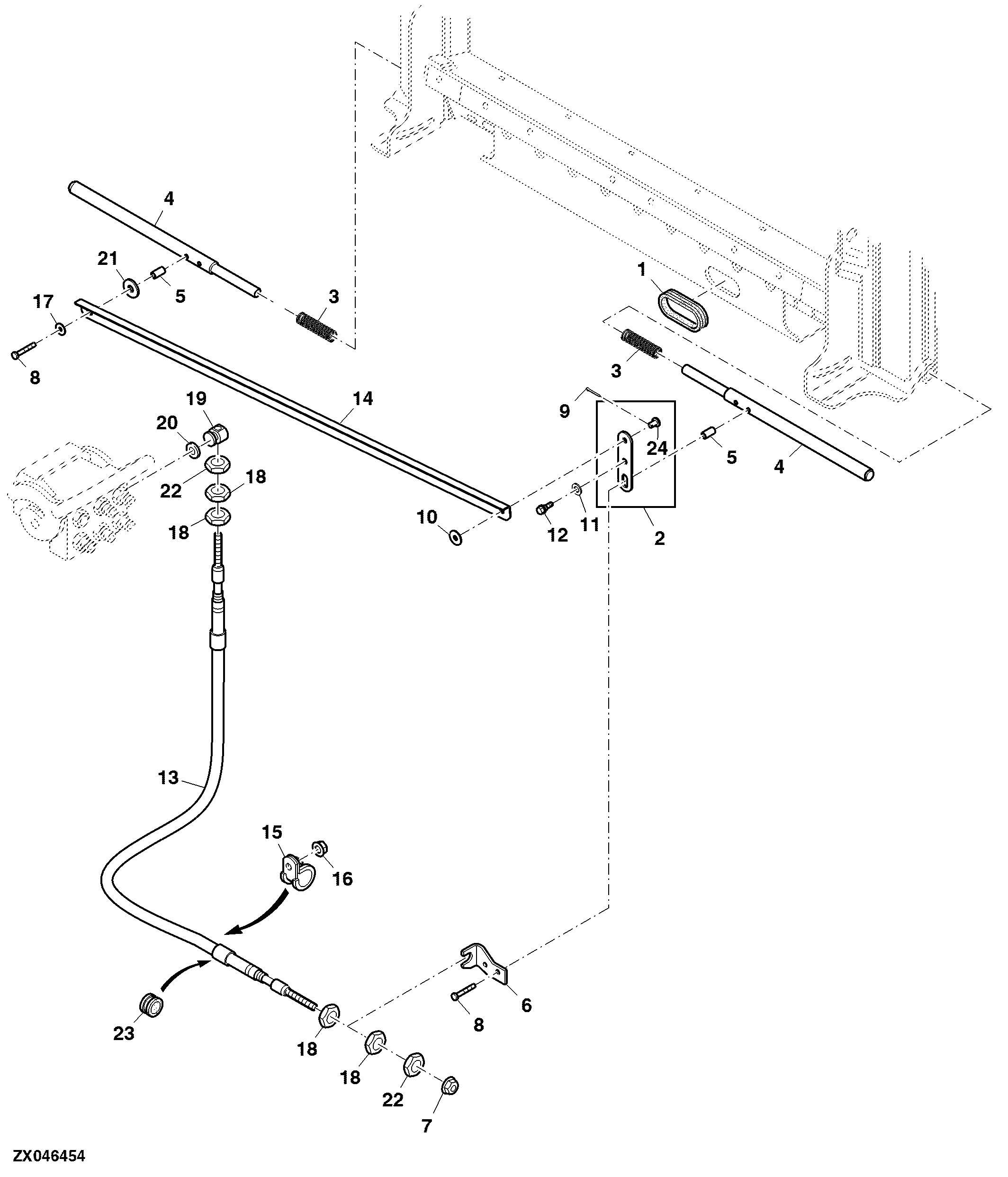 Mounting Parts For Central Locking On Feeder House, Standard Version