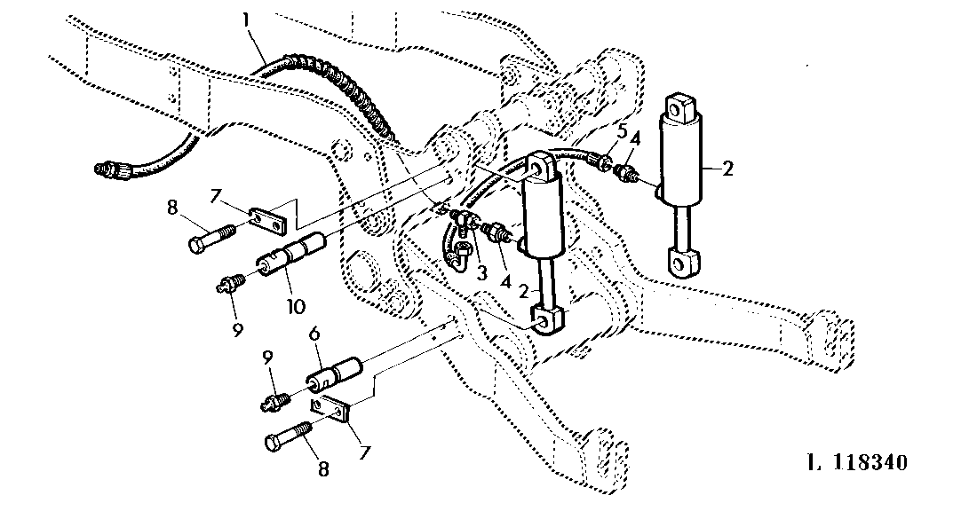 HYDRAULIC HOSES/LIFTING CYLINDER WITH FRONT HITCH