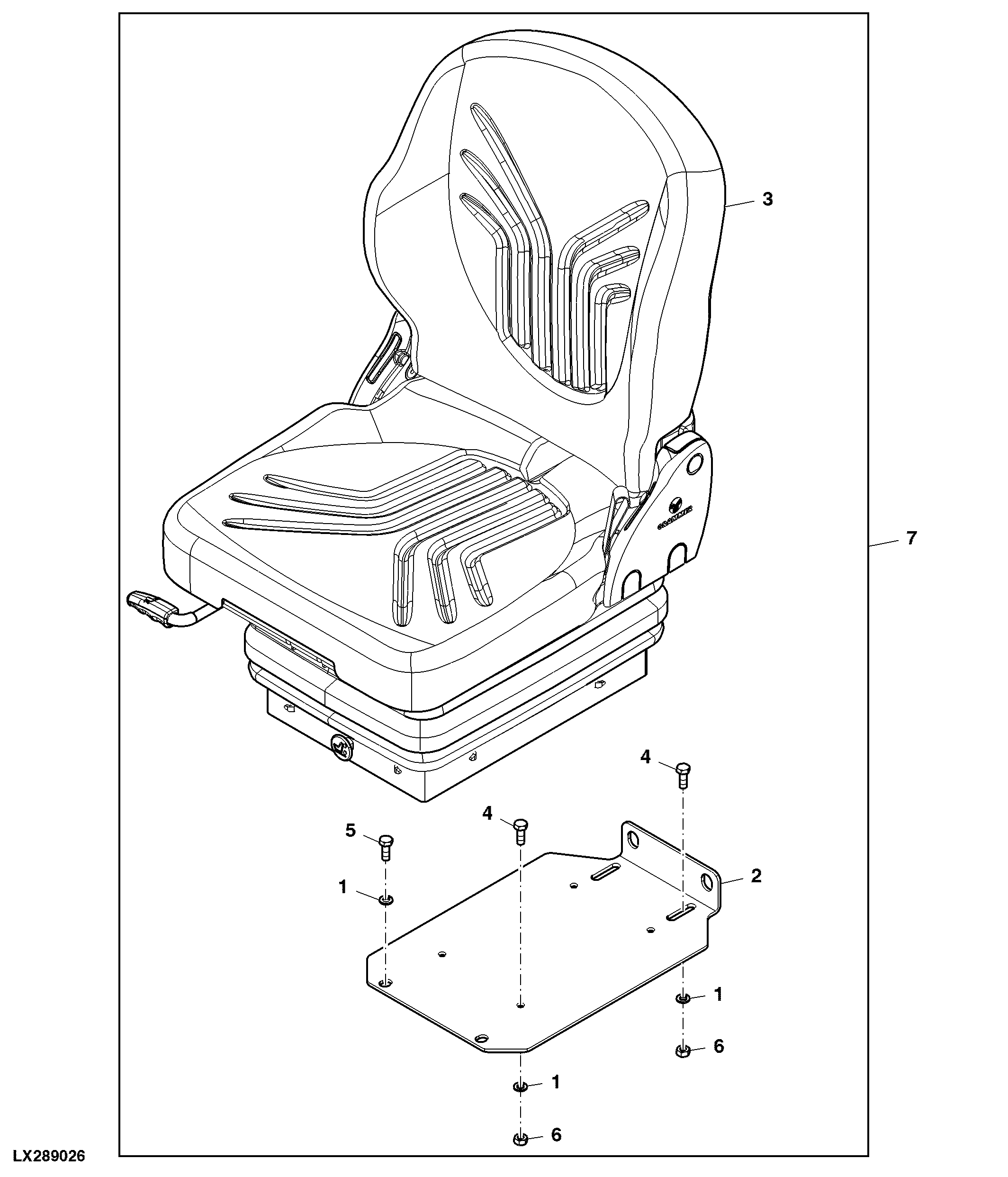 Attachment, Super Deluxe Seat, Air Suspended MSG93/511, Cab