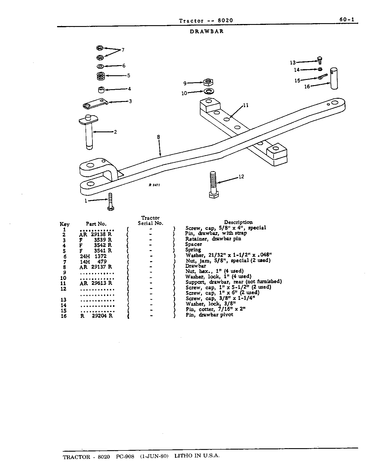 Section 60-Drawbar, Step, Seat, and Hitch